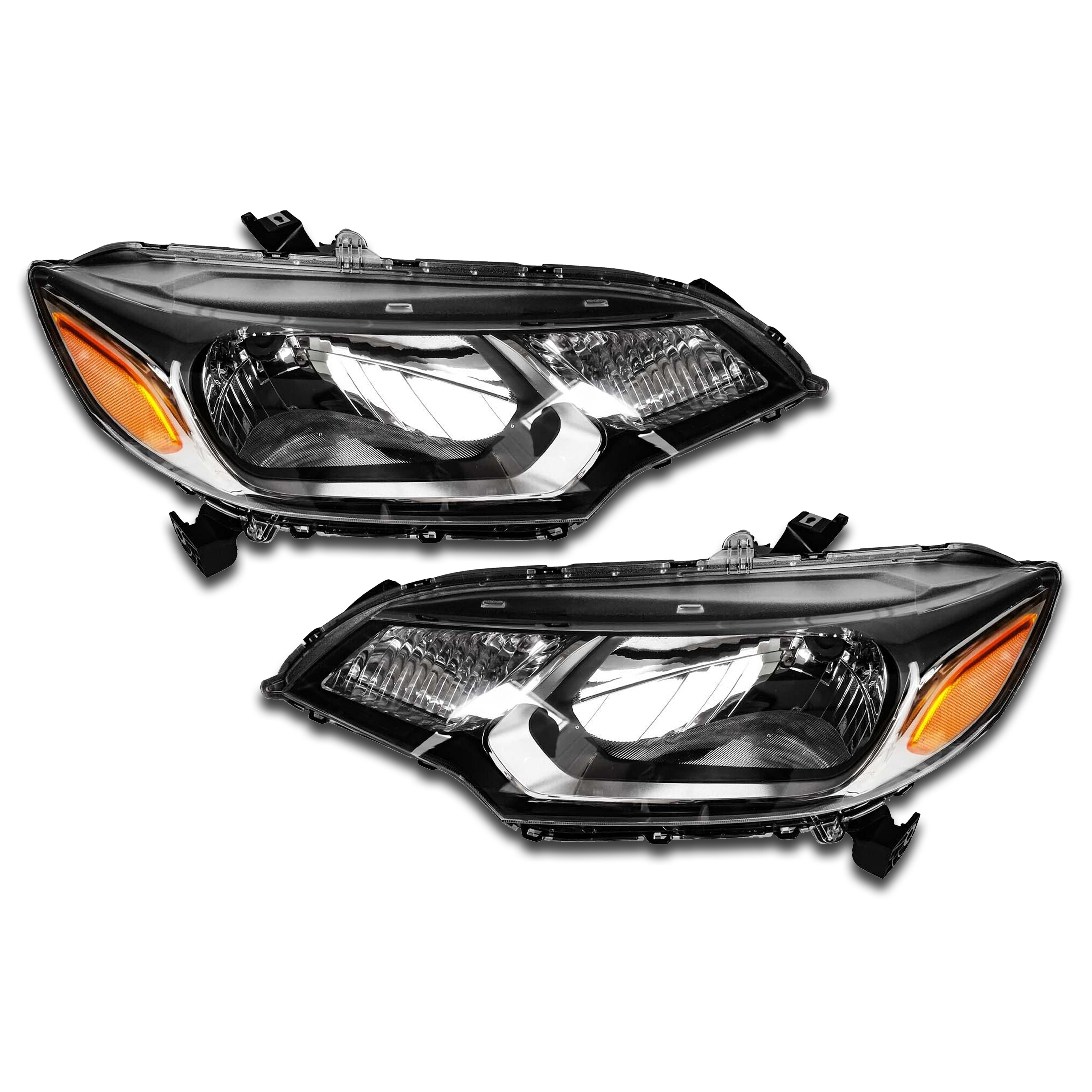 For 2015 2016 2017 Honda Fit Halogen Headlight Assembly Left Right Driver Passenger Side LH RH Set Pair 2Pcs 33150T5AA01 33100T5AA01