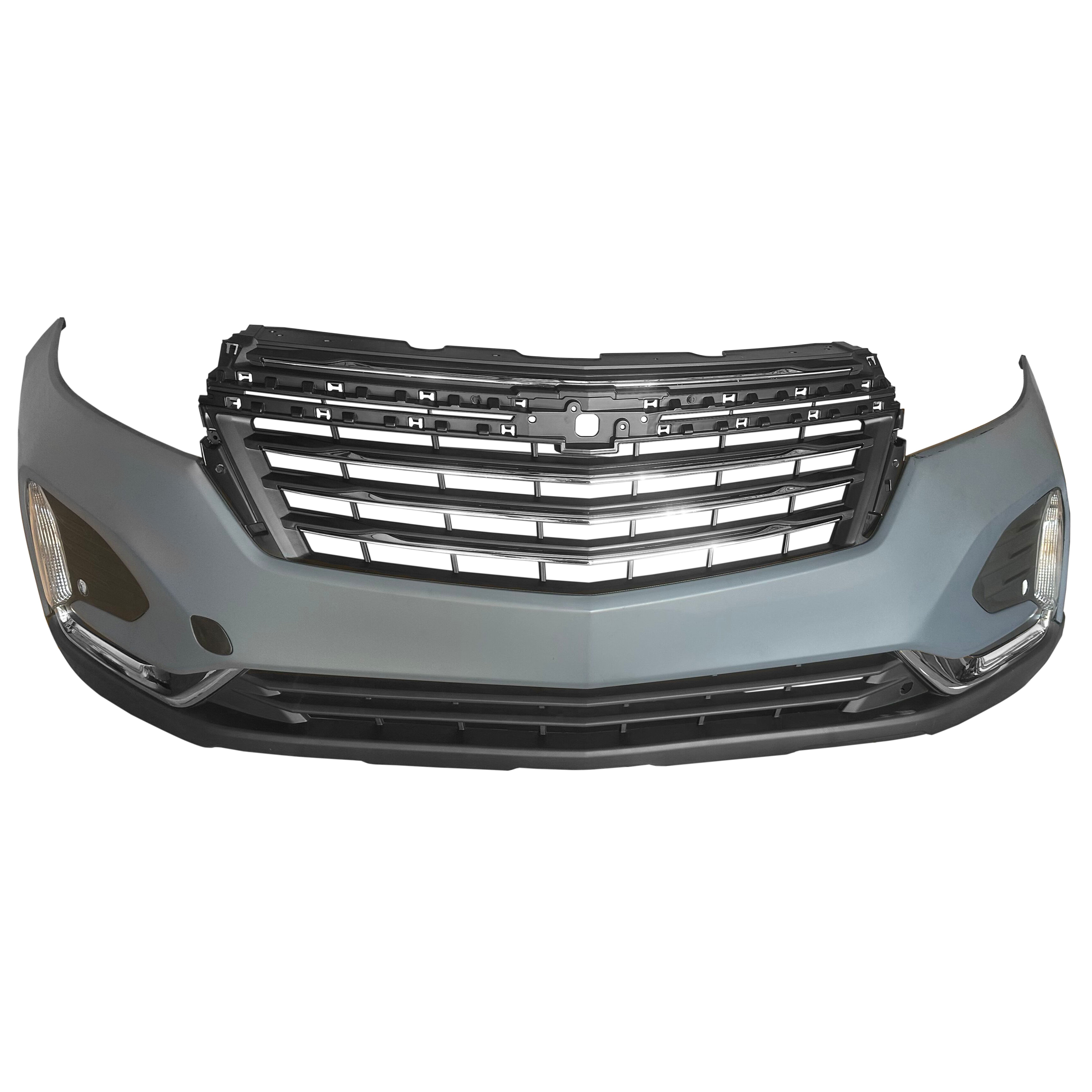 For 2022 2023 Chevy Equinox Premier Front Bumper Grille Fog with Chrome Molding Assembly Set