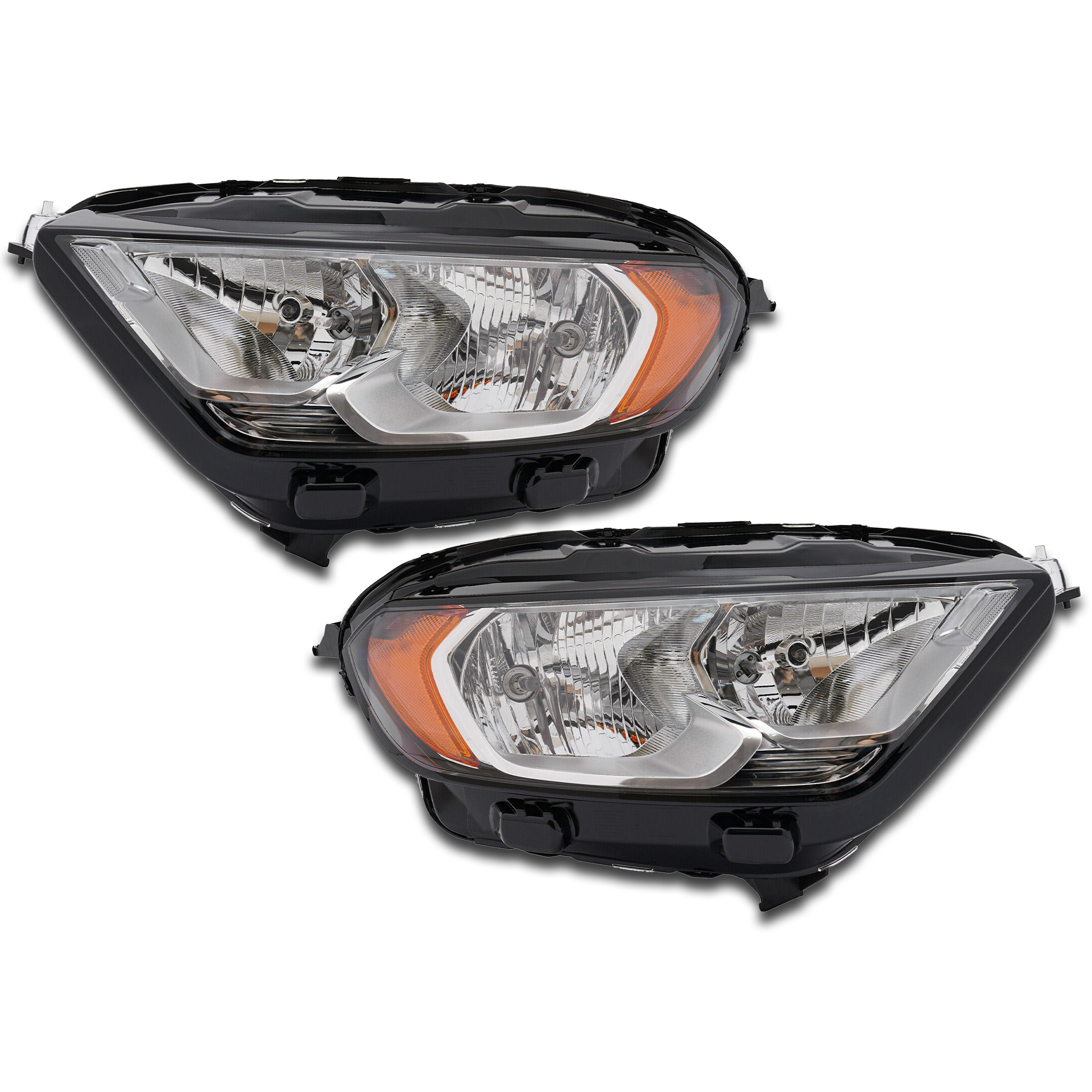 For 2018 2019 2020 2021 2022 Ford EcoSport S SE SES Titanium Halogen Headlight Headlamp Assembly Driver Passenger Left Right LH RH Set Pair 2Pcs GN1Z13008AM GN1Z13008AD