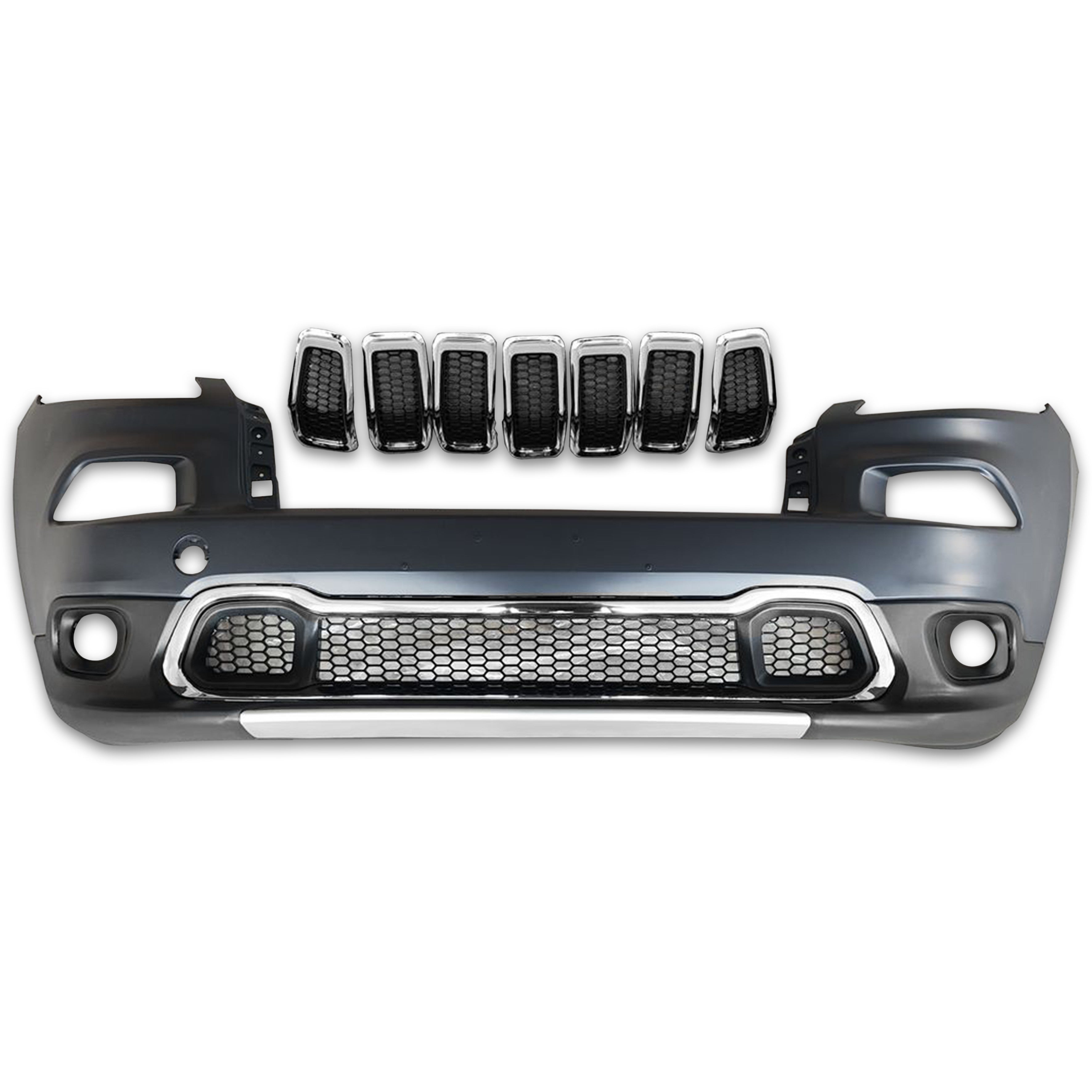 For 2014 2015 2016 2017 2018 Jeep Cherokee Front Bumper Grille Complete Assembly