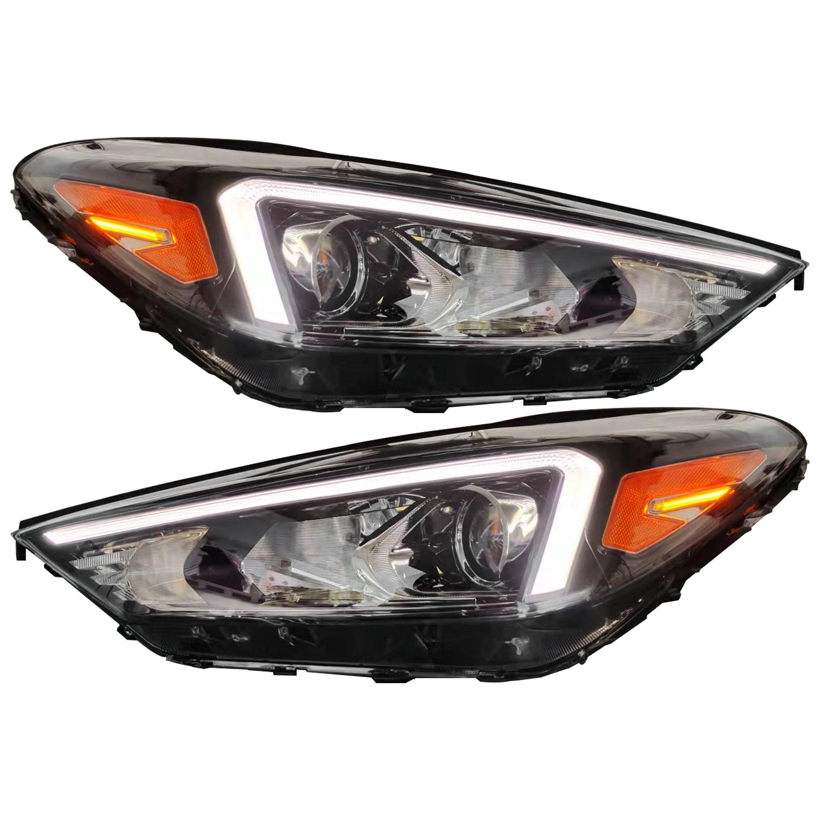 For 2019 2020 2021 Hyundai Tucson Headlight Assembly Halogen with LED DRL Left Right Pair