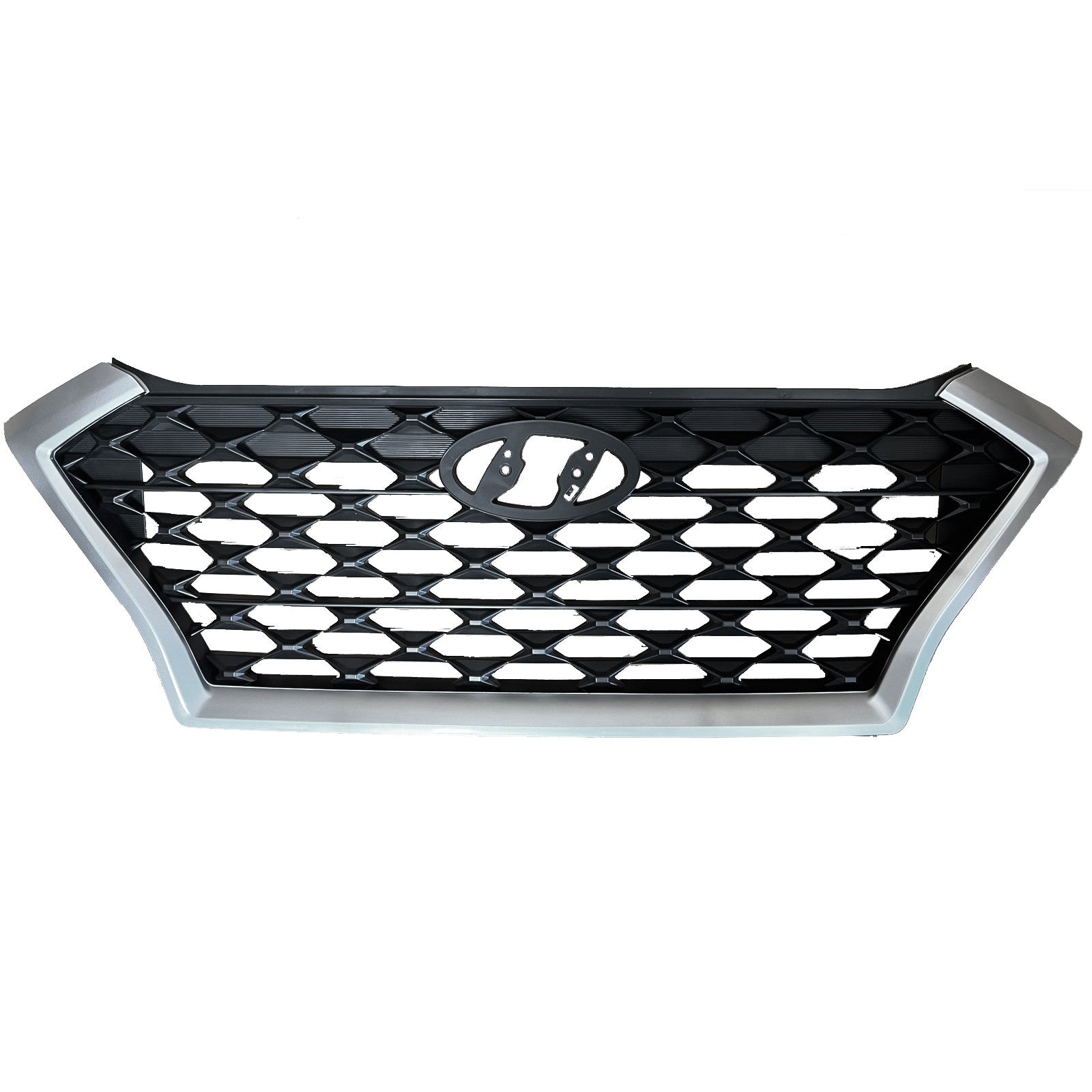 For 2019 2020 2021 Hyundai Tucson Front Upper Bumper Grille Assembly Chrome Gray