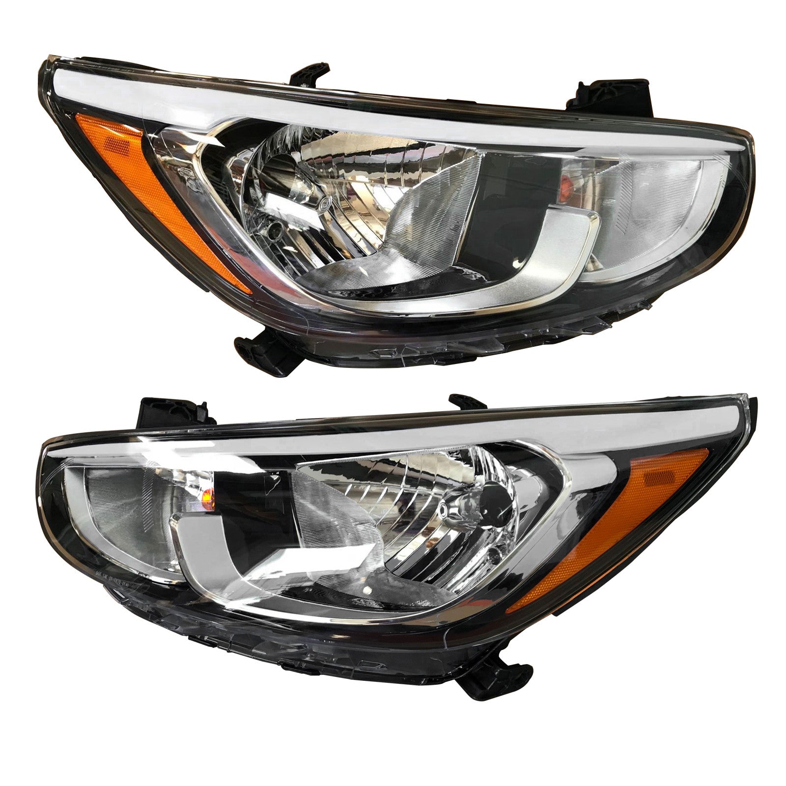 For 2015 2016 2017 Hyundai Accent Headlight Assembly Halogen Left Right Driver Passenger Side Set Pair 921011R710 921021R710