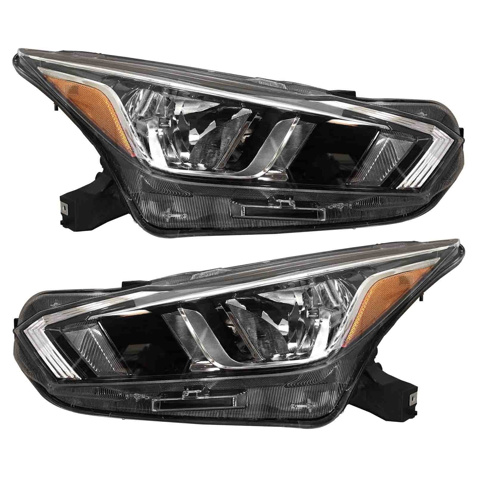For 2020 2021 2022 2023 2024 Nissan Versa S SV Headlight Assembly Halogen Left Right Driver Passenger Side Pair Set 2Pcs