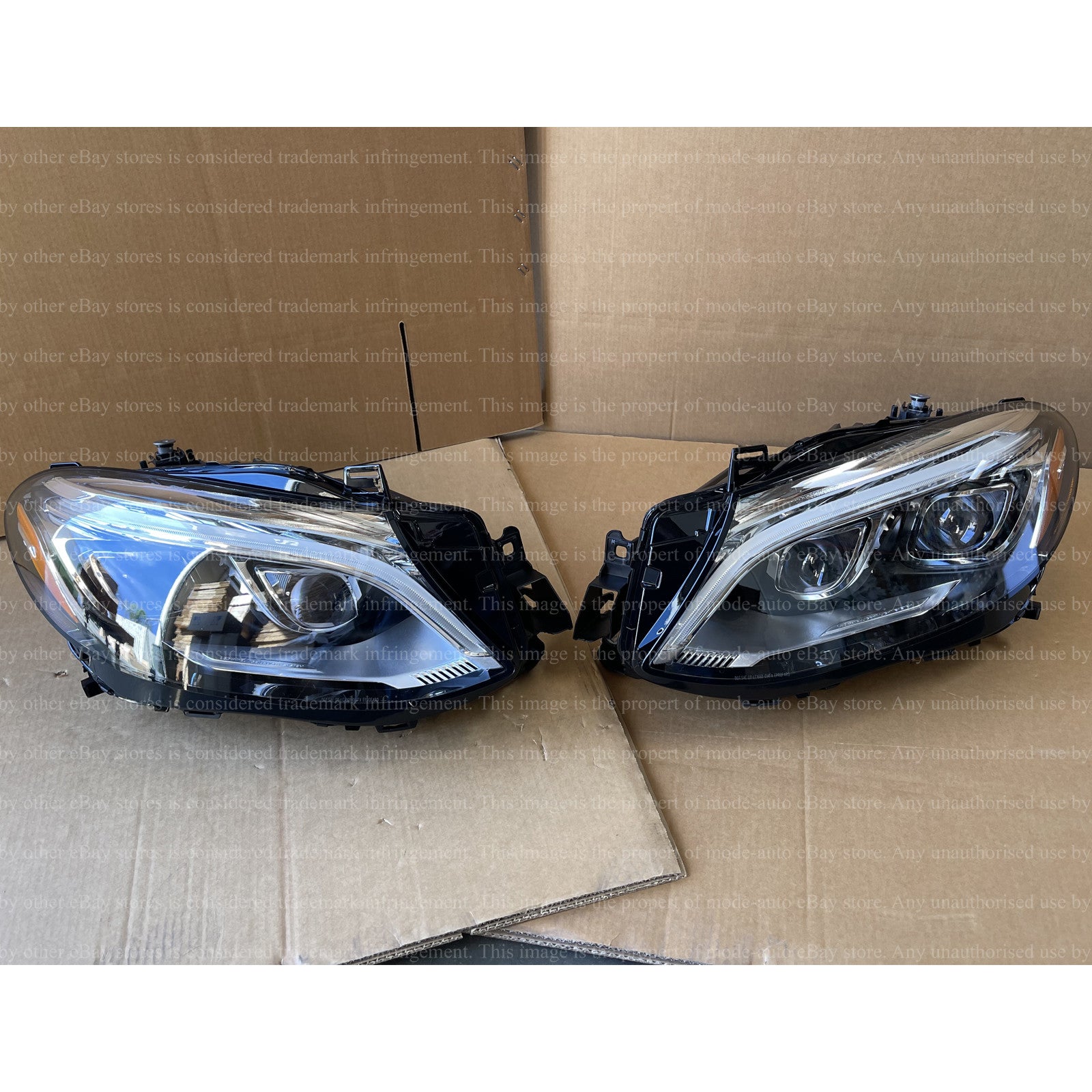 Full LED Headlights Assembly for 2016 2019 Mercedes GLE Class Driver Passenger