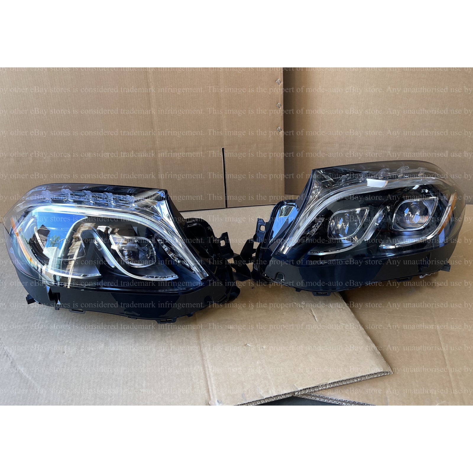 Full LED Headlight Assembly Set for 2017 2019 Mercedes-Benz GLS Class Left Right