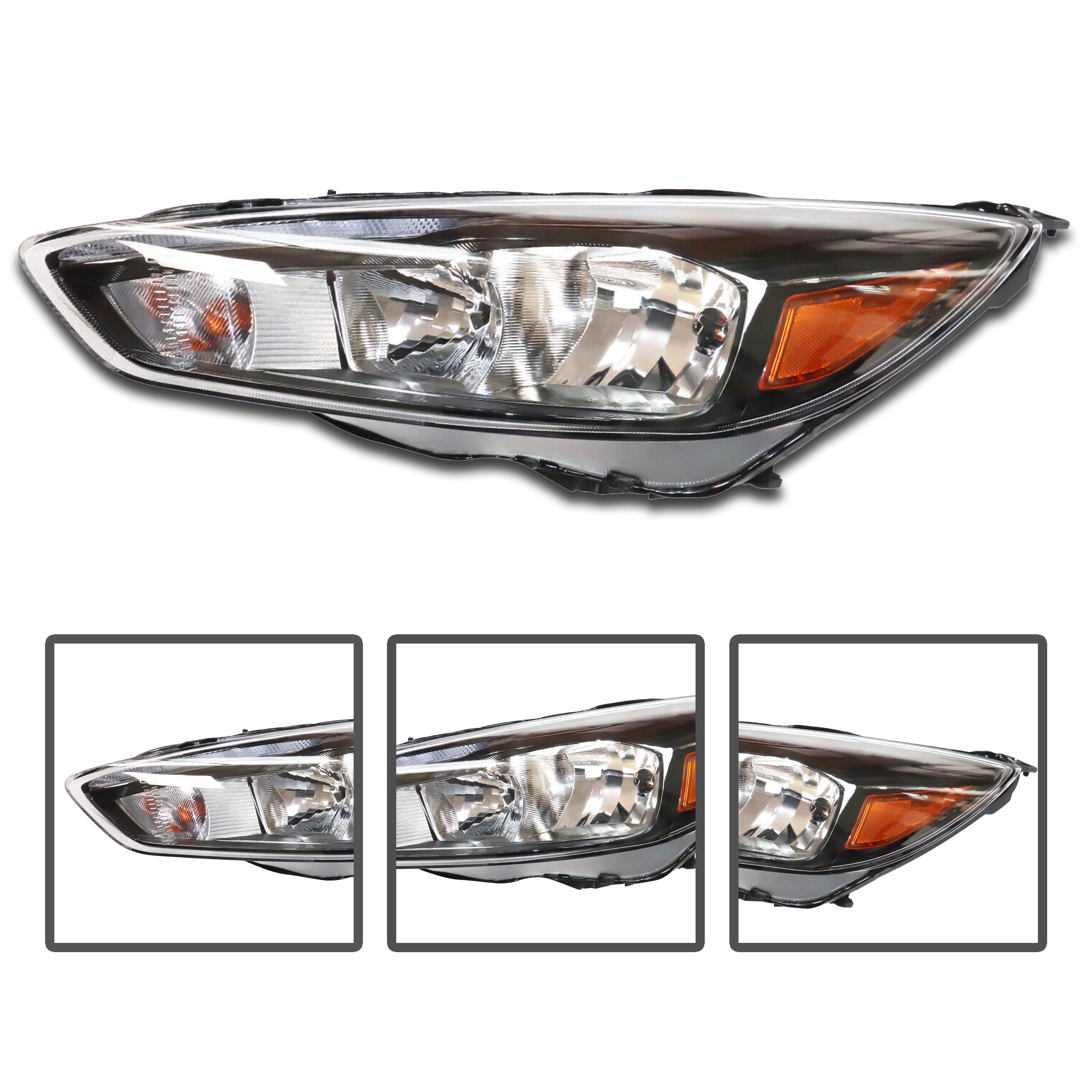 For 2015 2016 2017 2018 Ford Focus Halogen w/LED DRL Headlight Headlamp Assembly Left Driver Side LH F1EZ13008H