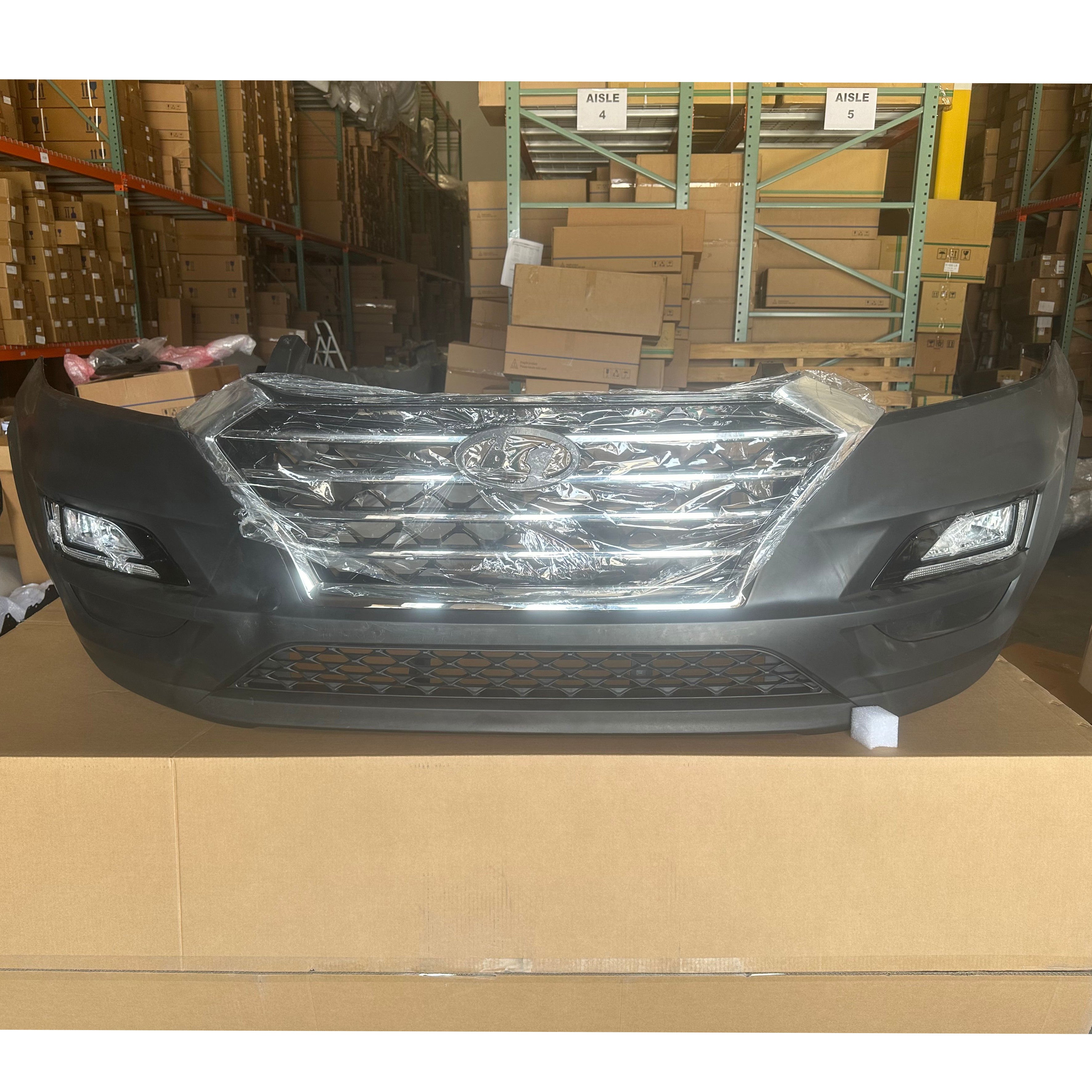 For 2019 2020 2021 Hyundai Tucson Front Bumper Cover Complete Assembly Chromed Strips