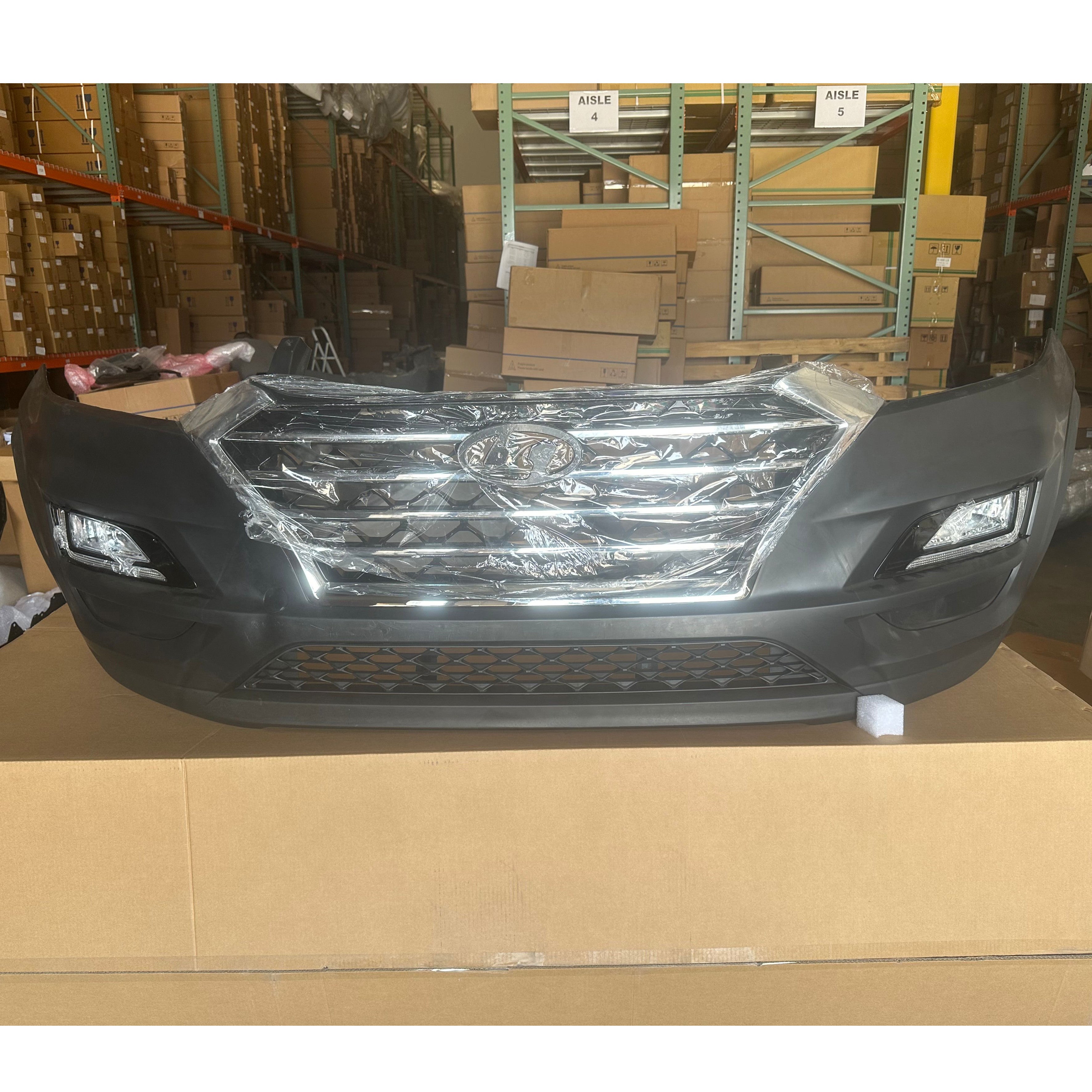 For 2019 2020 2021 Hyundai Tucson Front Bumper Cover Complete Assembly Chromed Strips
