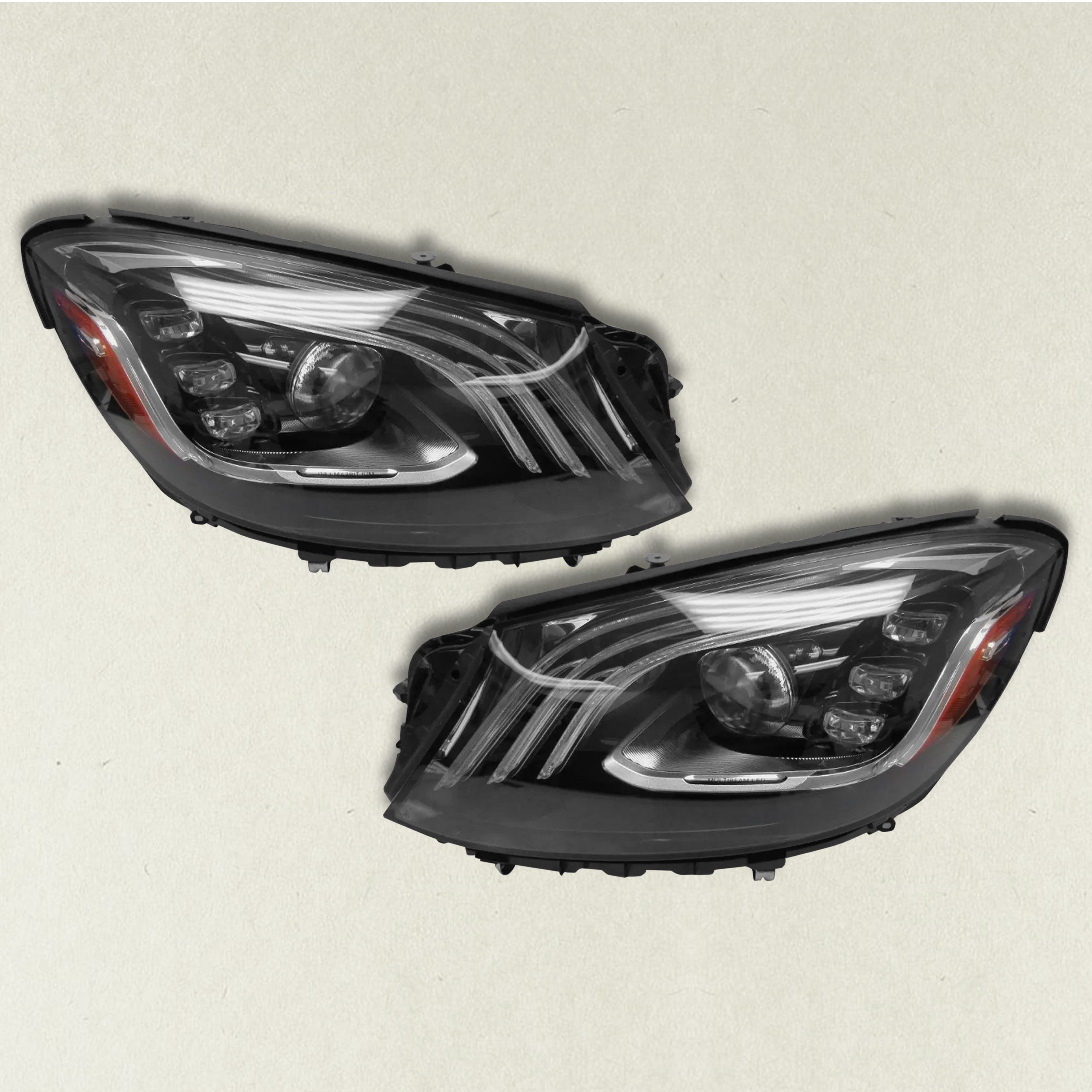 Full LED Headlight For 2018 2019 2020 2021 Mercedes S Class W222 Driver Passenger Left Right Pair Set 2Pc