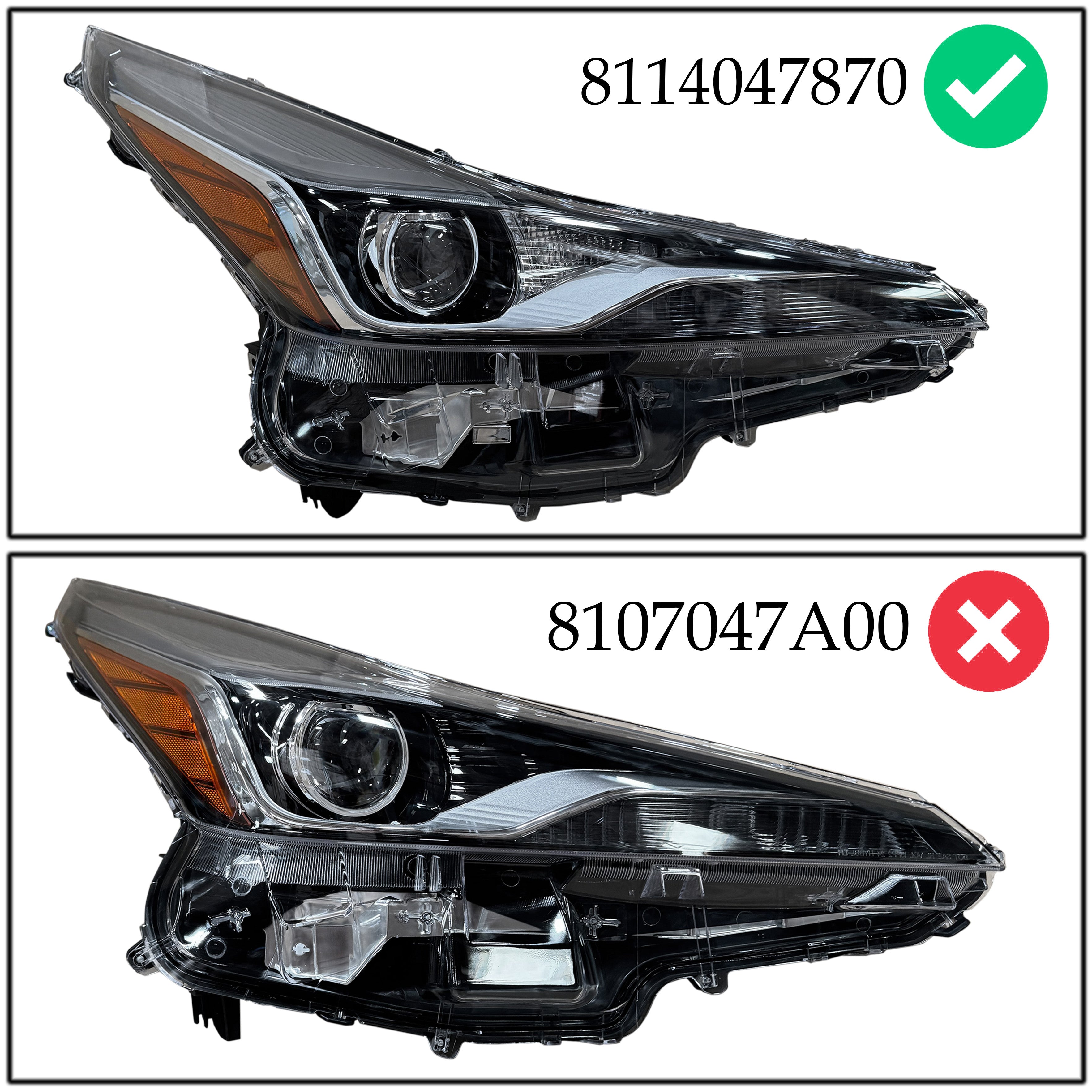 For 2019 2020 2021 2022 Toyota Prius LED Headlight Chrome Crystal Assembly Right Passenger RH 8114047870