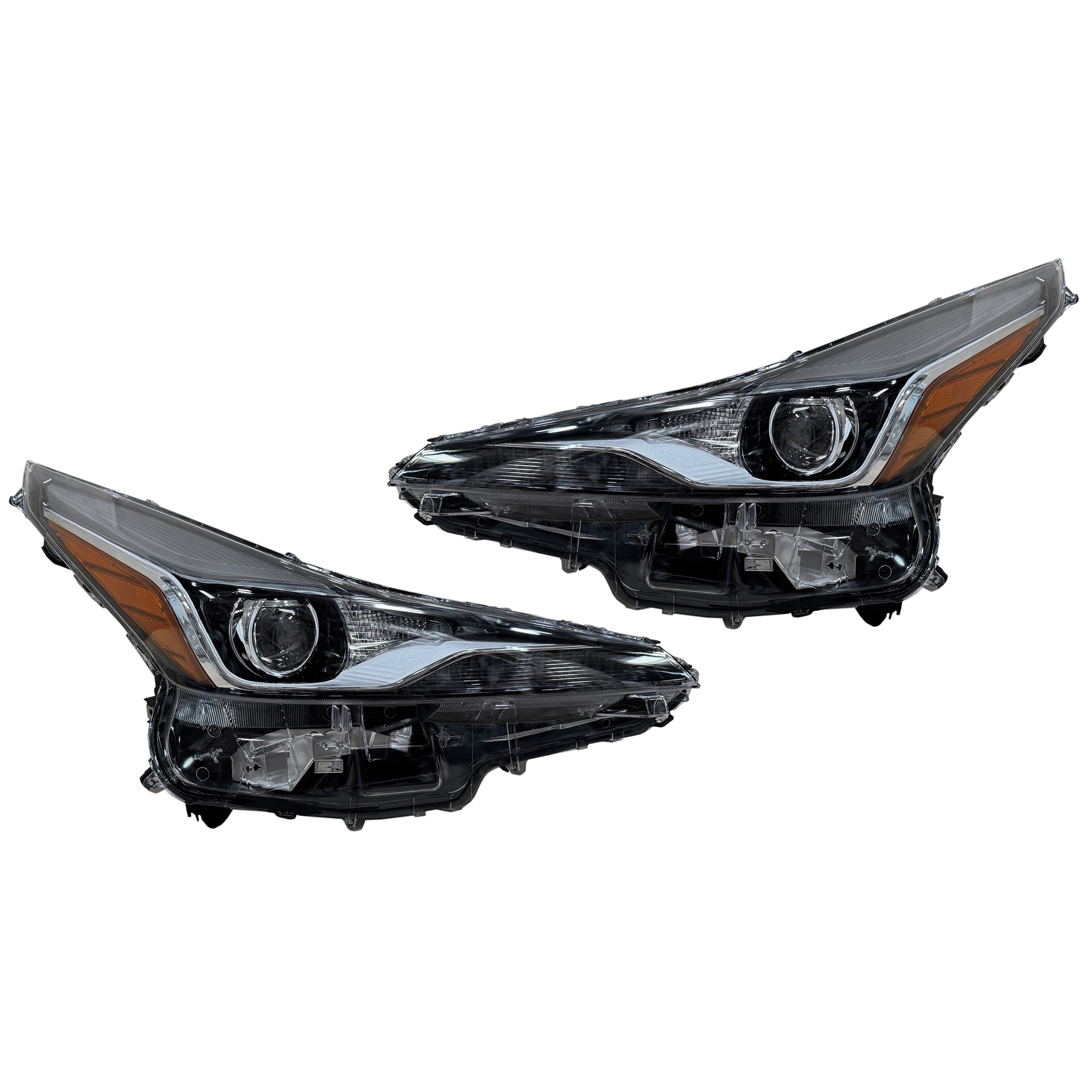 For 2019 2020 2021 2022 Toyota Prius LED Headlight Chrome Crystal Driver Passenger Set Pair 2Pc 8107047870 8114047870