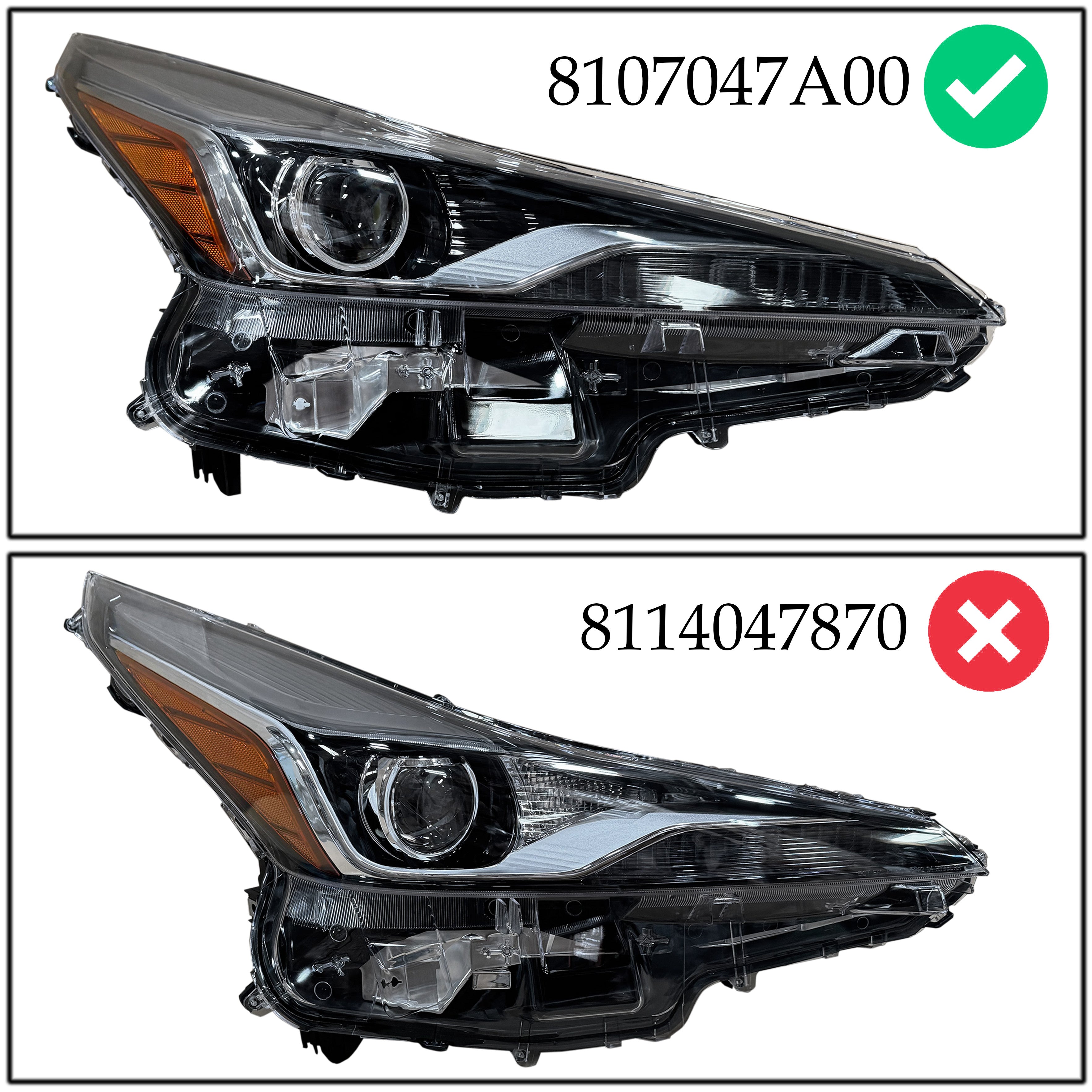 For 2019 2020 2021 2022 Toyota Prius LED Headlight Chrome Crystal w/Fog Light Assembly Right Passenger RH 8107047A00