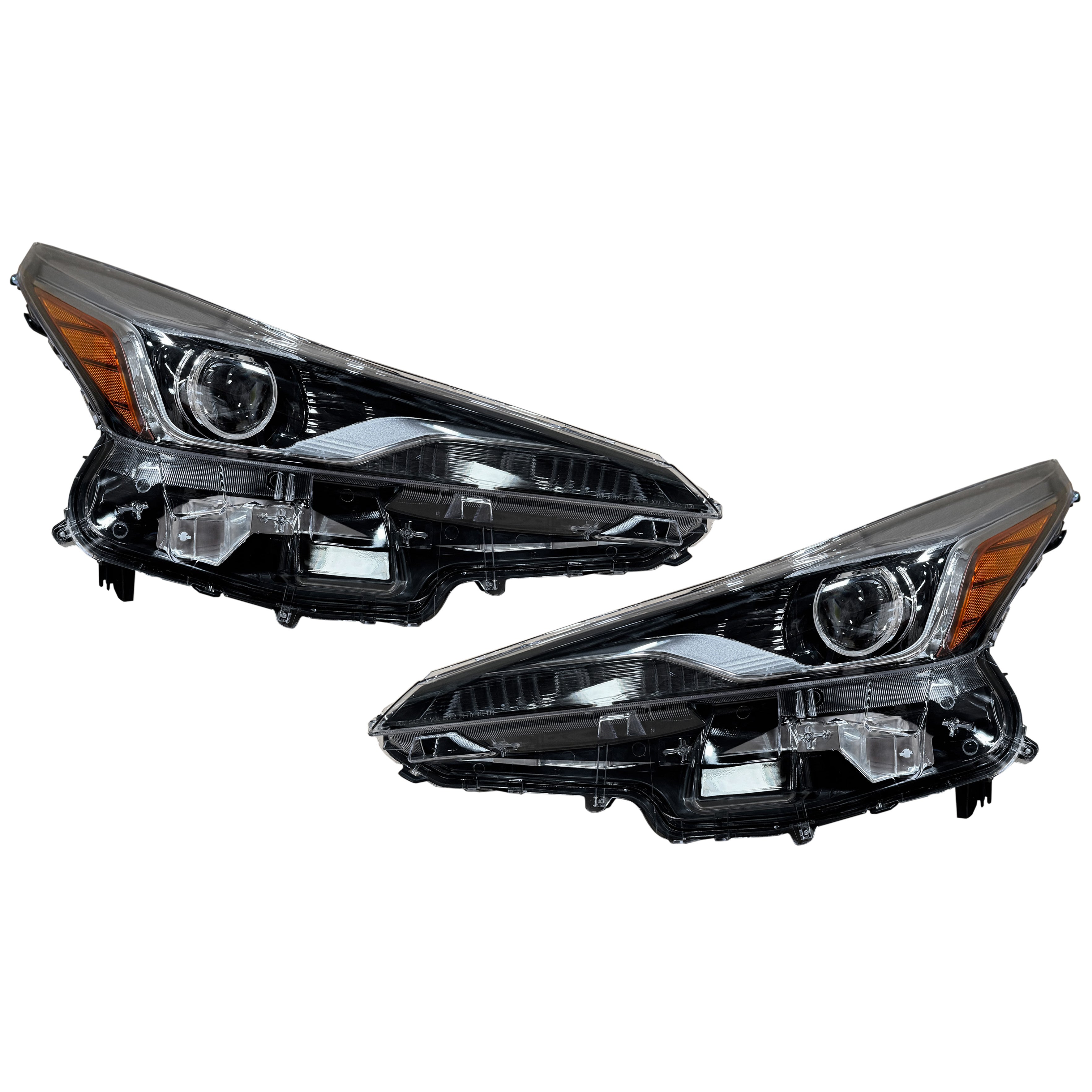 For 2019 2020 2021 2022 Toyota Prius LED Headlight Chrome Crystal w/Fog Light Driver Passenger Set Pair 2Pc 8114047A00 8107047A00