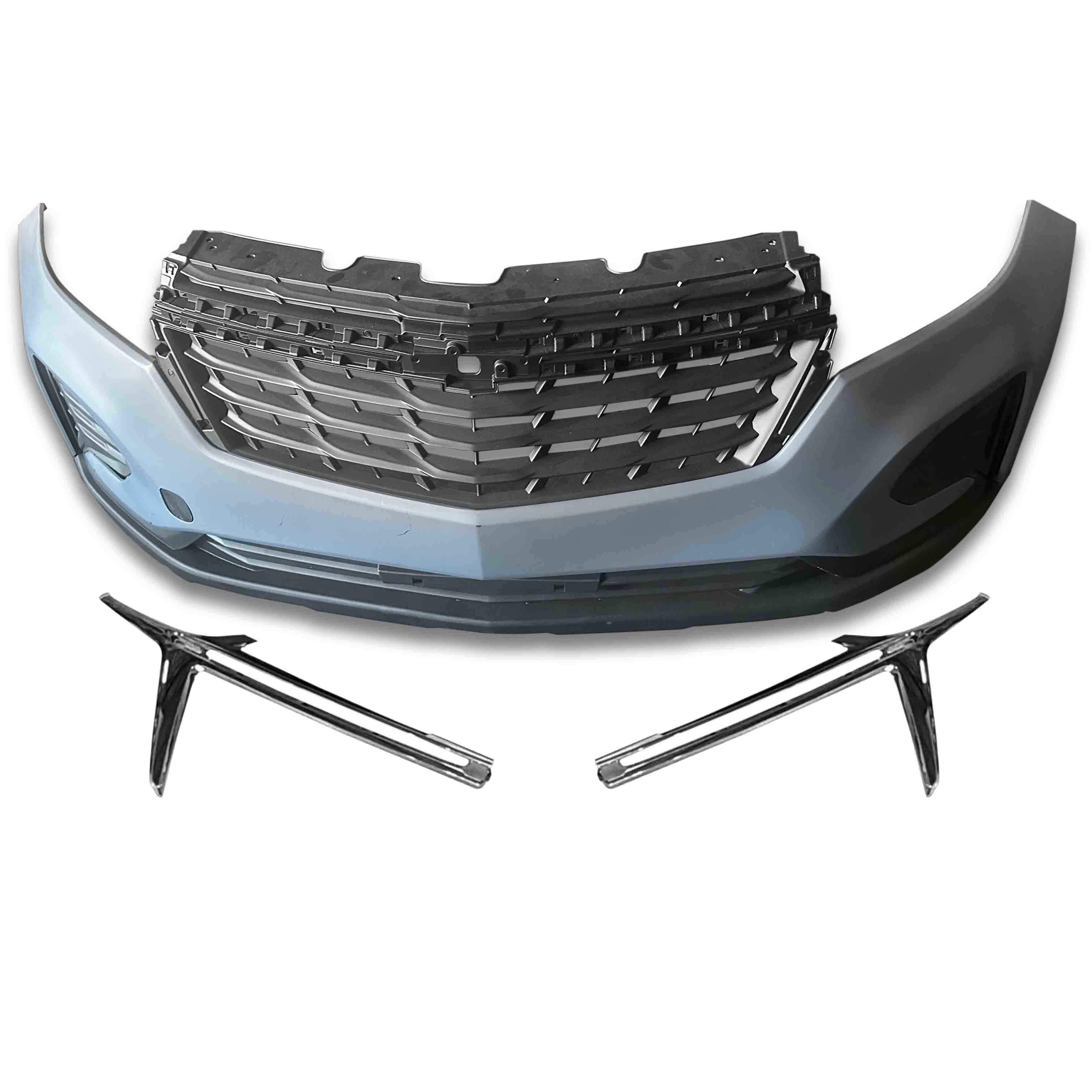 For 2022 2023 CHEVY Equinox LS Front Bumper Grille with Chrome Molding Assembly Primed Set