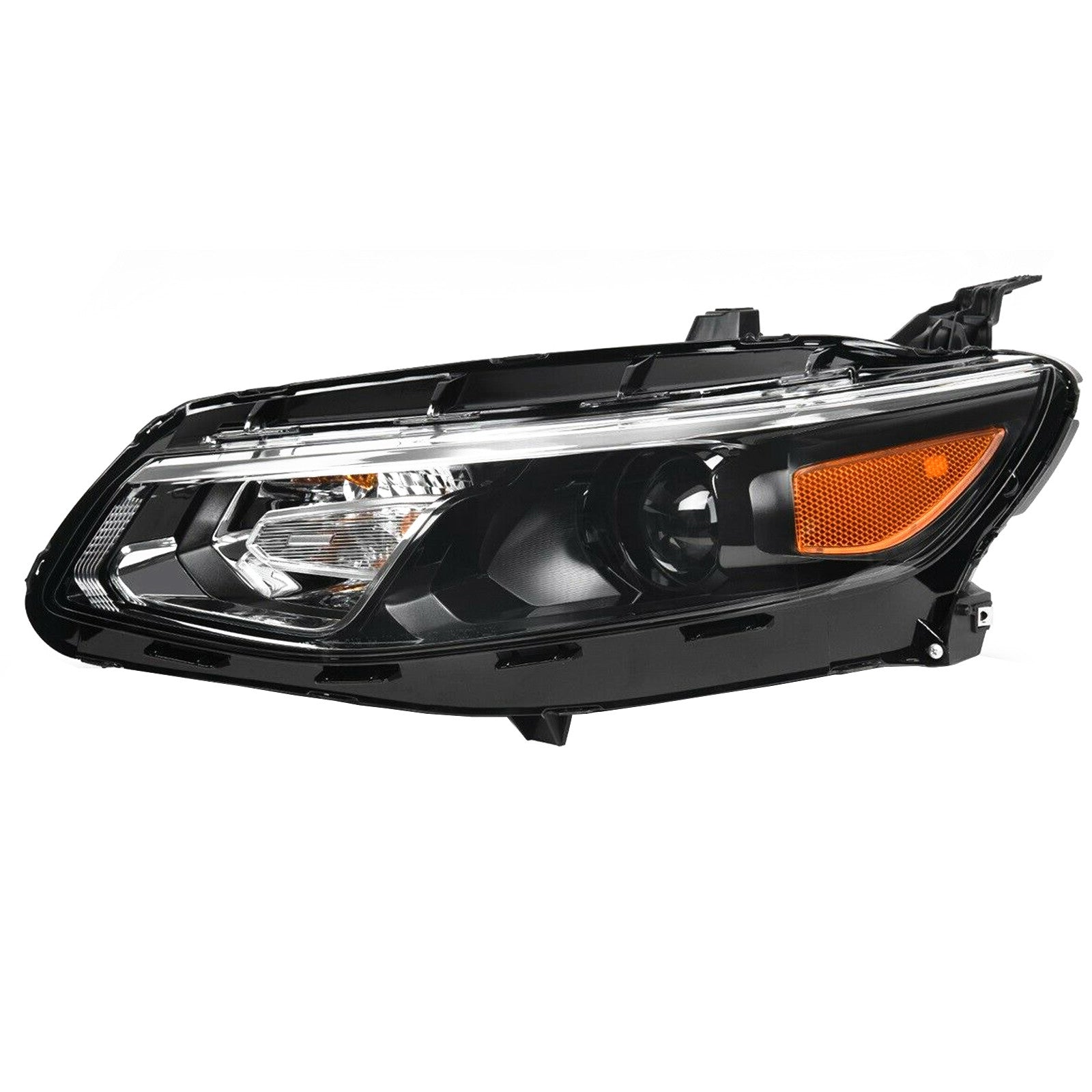 For 2016 2017 2018 Chevy Malibu Headlight Assembly Halogen with Projector Black Driver Side