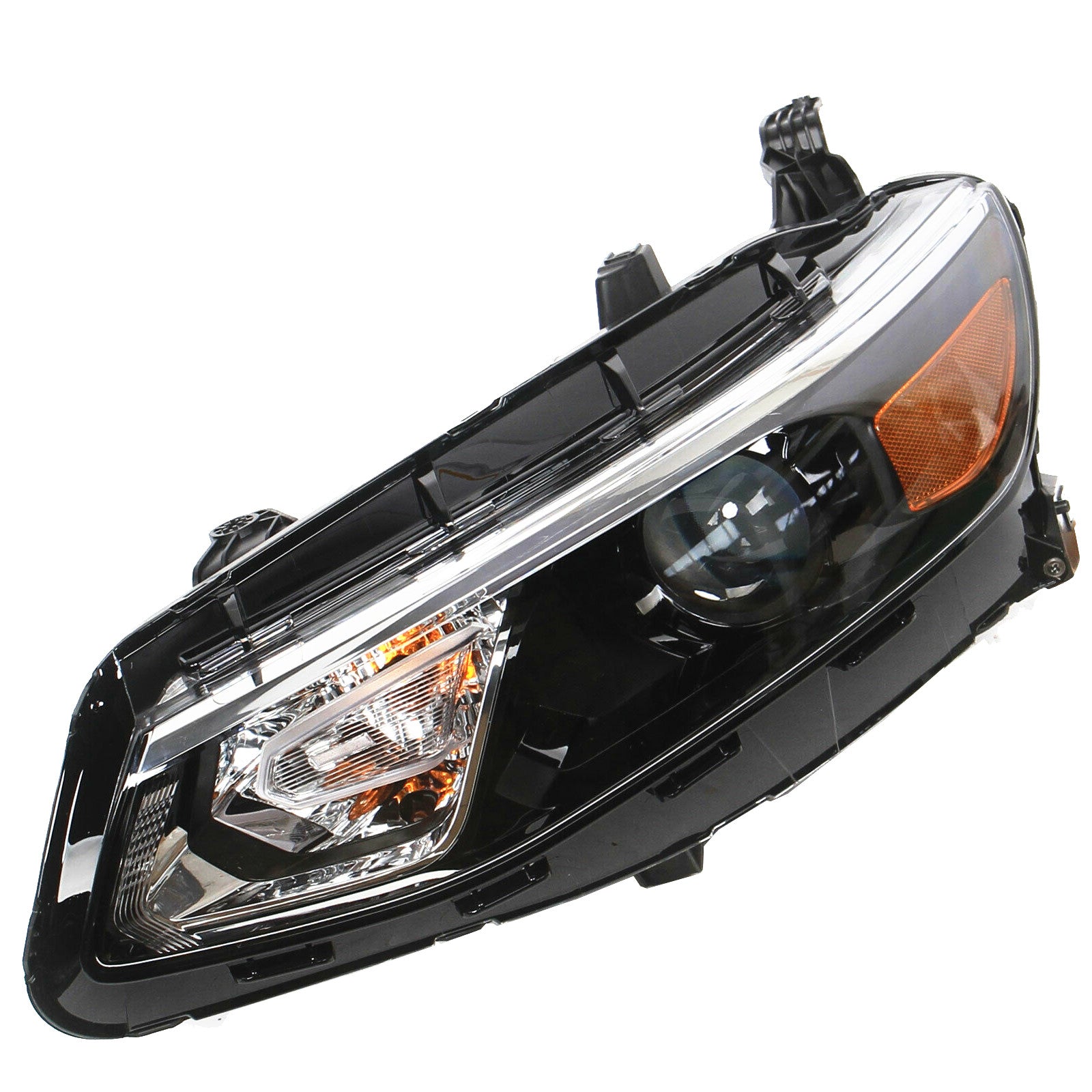 For 2016 2017 2018 Chevy Malibu Headlight Assembly Halogen with Projector Black Driver Side