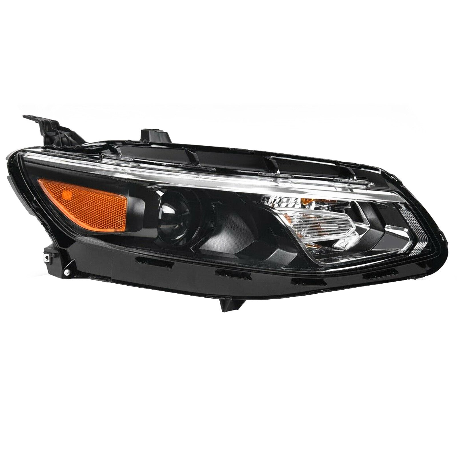 For 2016 2017 2018 Chevy Malibu Headlight Assembly Halogen with Projector Black Passenger Side