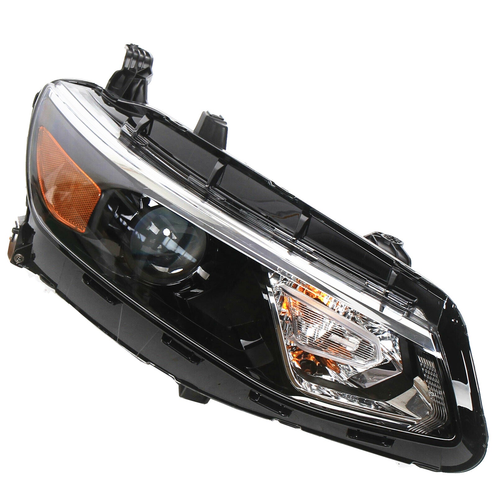 For 2016 2017 2018 Chevy Malibu Headlight Assembly Halogen with Projector Black Passenger Side