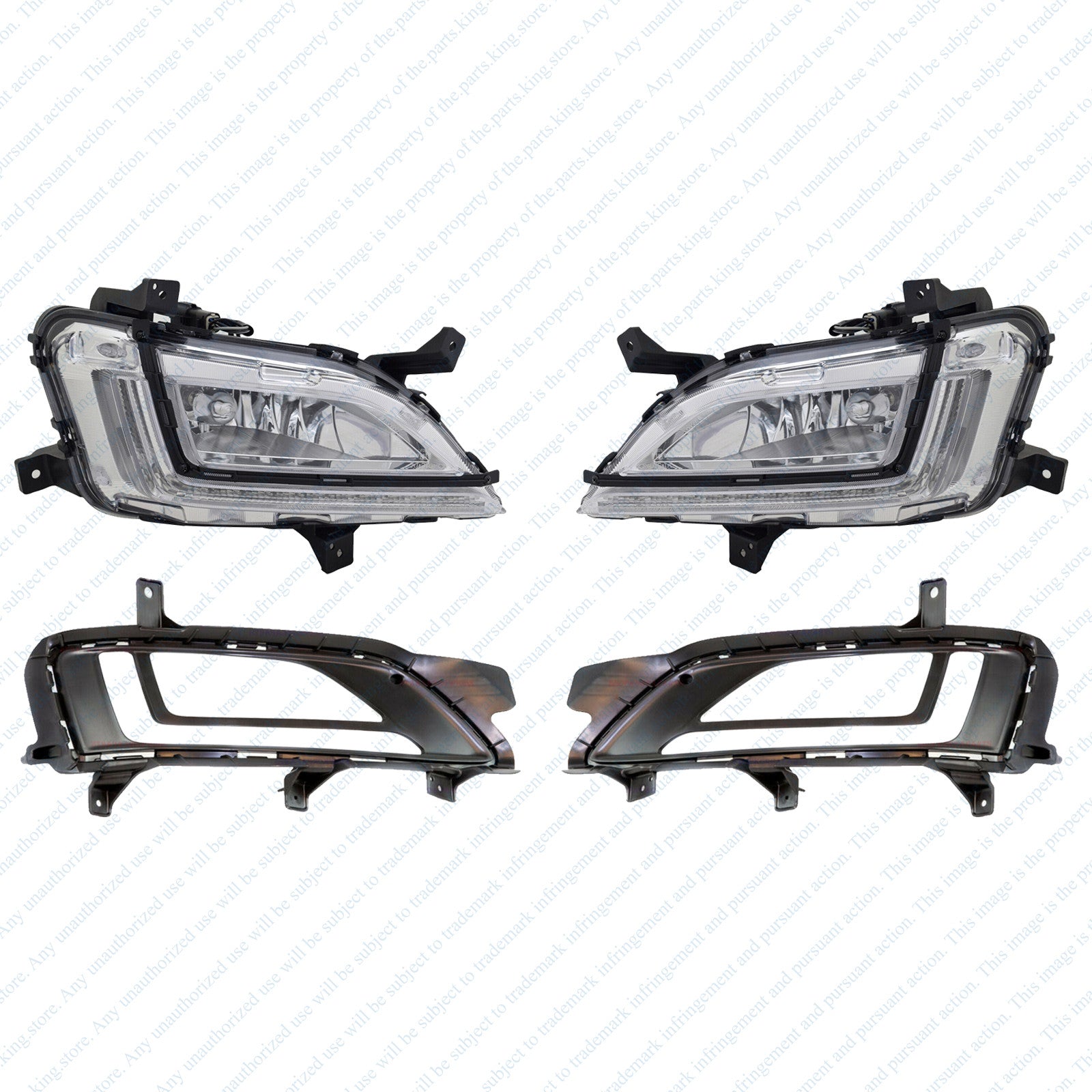 For 2019 2020 2021 Hyundai Tucson LED Daytime Running Lights Bumper DRL Fog Lamps Set