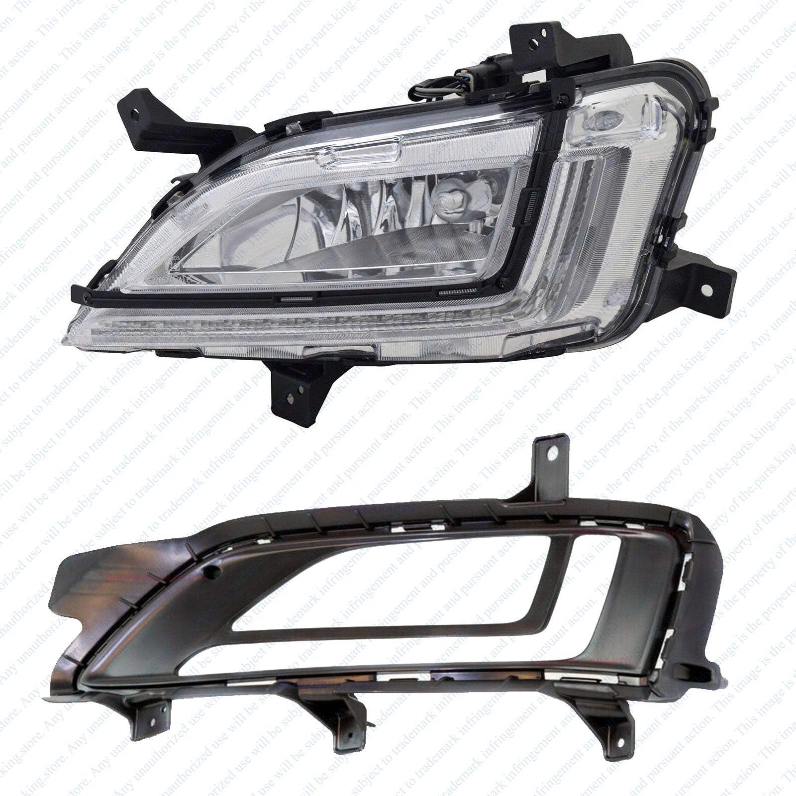 For 2019 2020 2021 Hyundai Tucson LED Daytime Running Lights Bumper DRL Fog Lamps Set