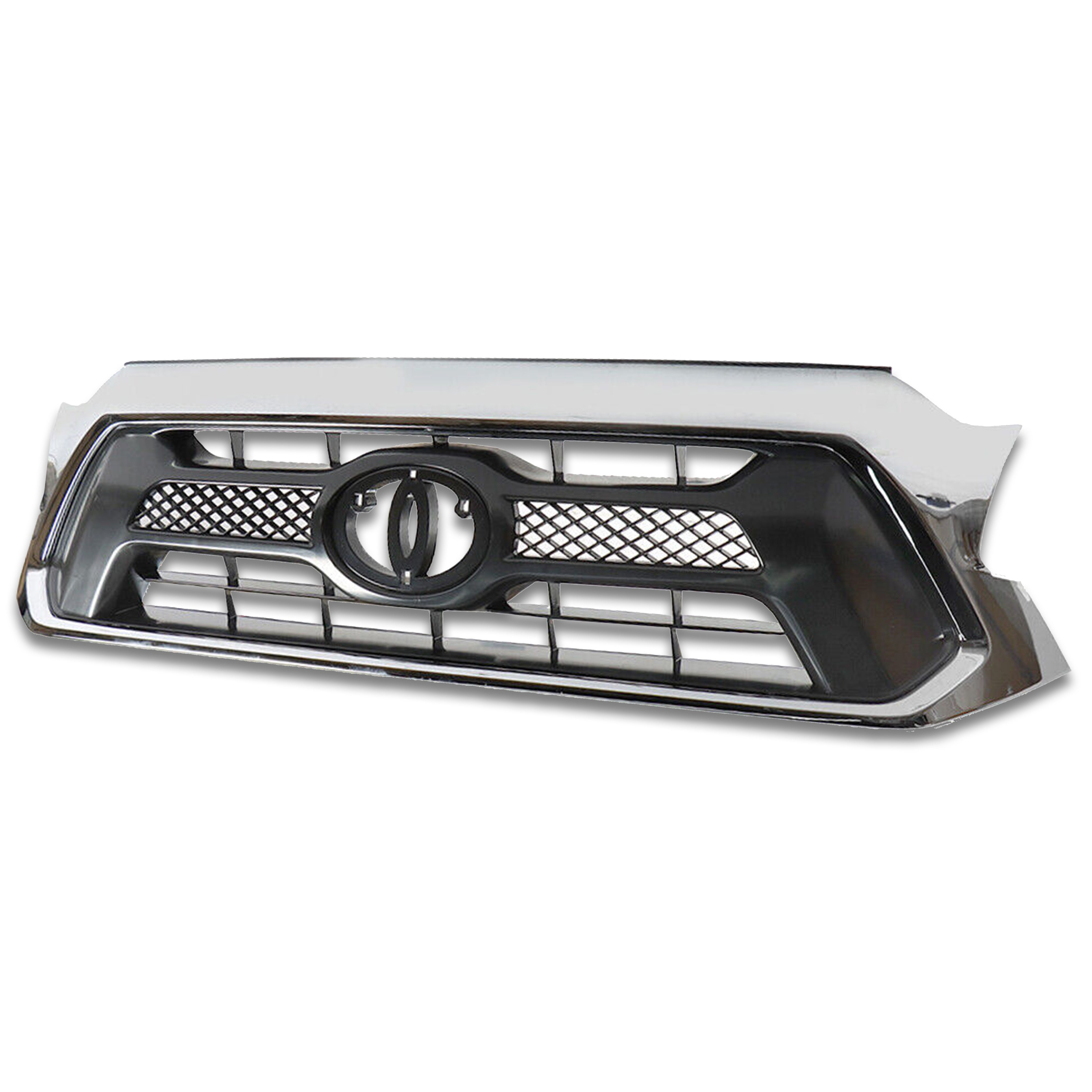 For 2012 2013 2014 2015 Toyota Tacoma Front Hood Bumper Upper Grille Grill Assembly New Mesh Chrome TO1200351