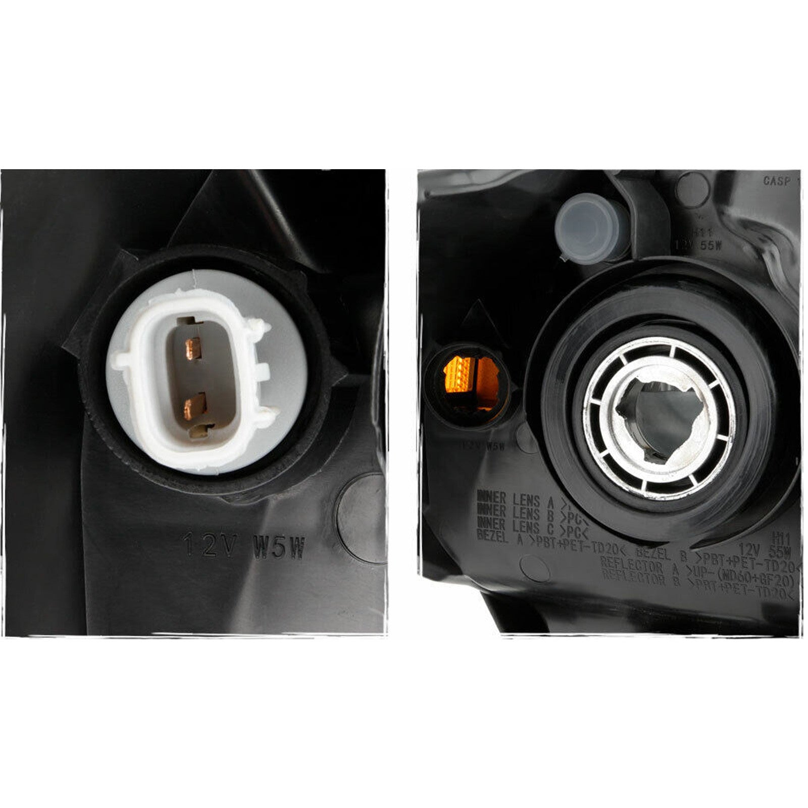 2016 2022 Toyota Tacoma Headlight Assembly Halogen with LED DRL Black Chrome Housing Driver Side