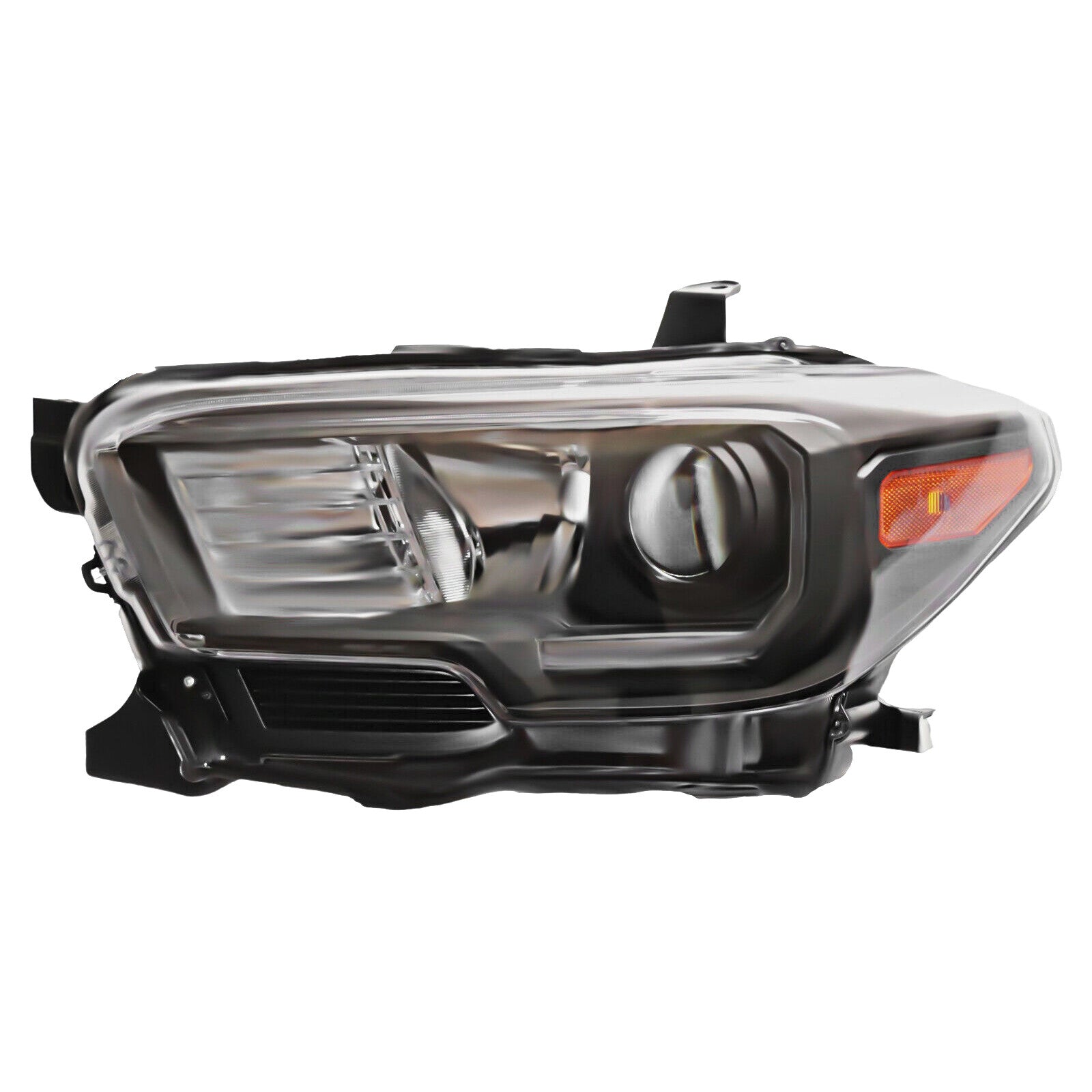 2016 2022 Toyota Tacoma Headlight Assembly Halogen with LED DRL Black Housing Driver Side by AutoModed
