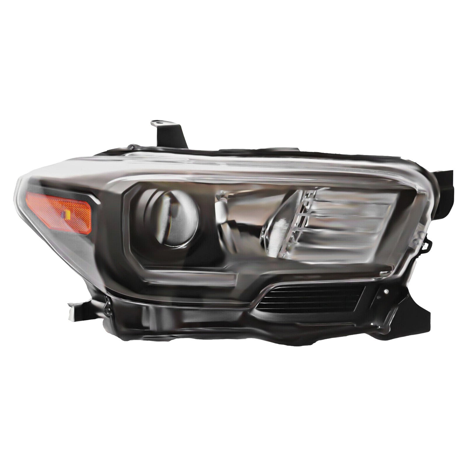 2016 2022 Toyota Tacoma Headlight Assembly Halogen with LED DRL Black Housing Passenger Side by AutoModed