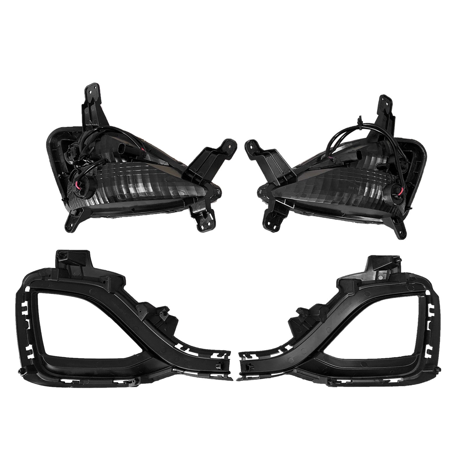 For 2019 2020 2021 2022 Chevrolet Spark LS Fog Light Lamp DRL with Cover Bezel Left Right Pair