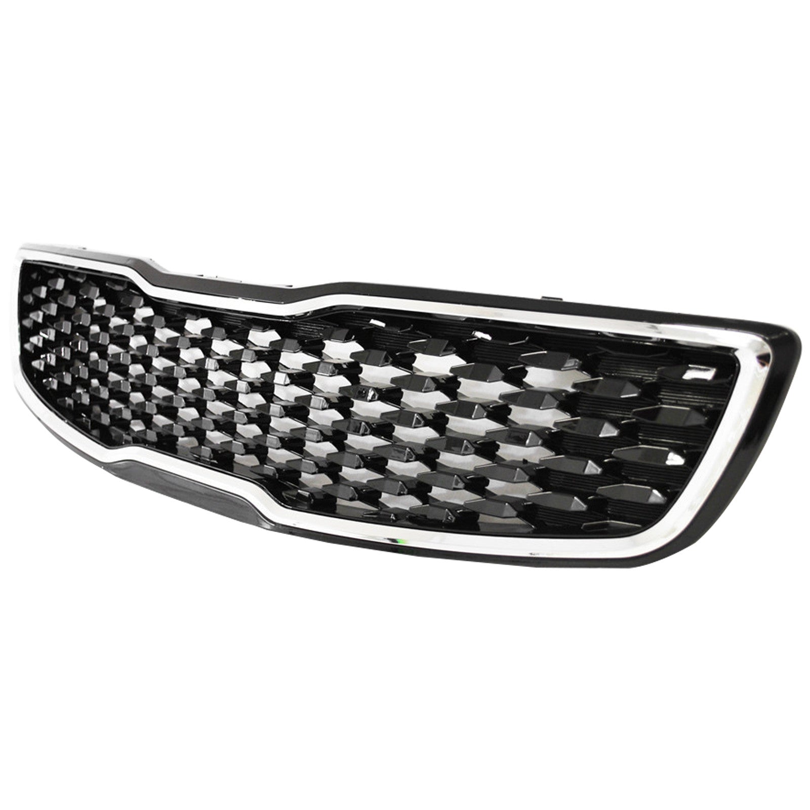 For 2017 2018 Kia Forte5 Hatchback Front Upper Bumper Grille with Chrome Trim