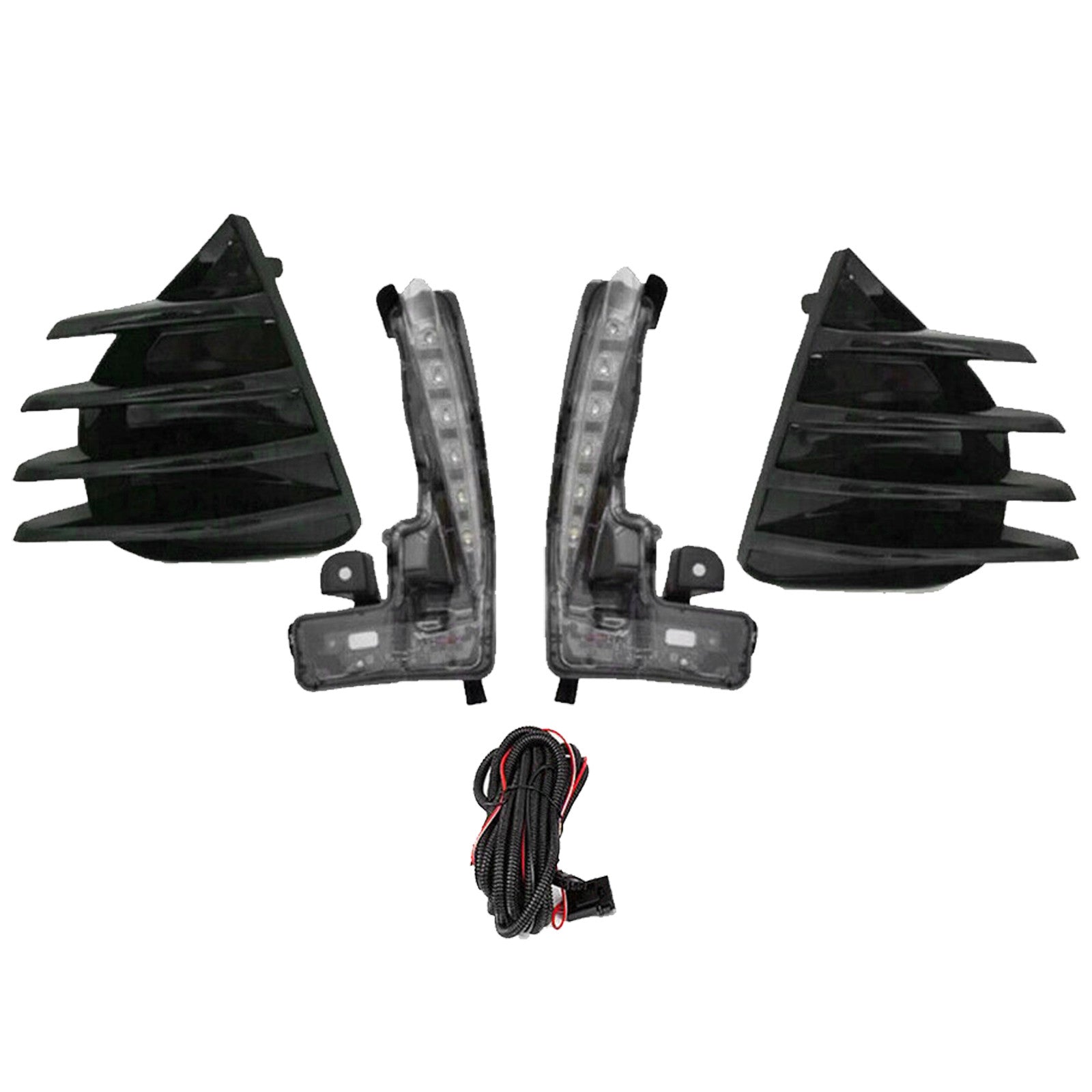 For 2017 2018 2019 Toyota Corolla SE XSE LED Daytime Driving Light Fog Lamp Assembly with Covers Bezels Set