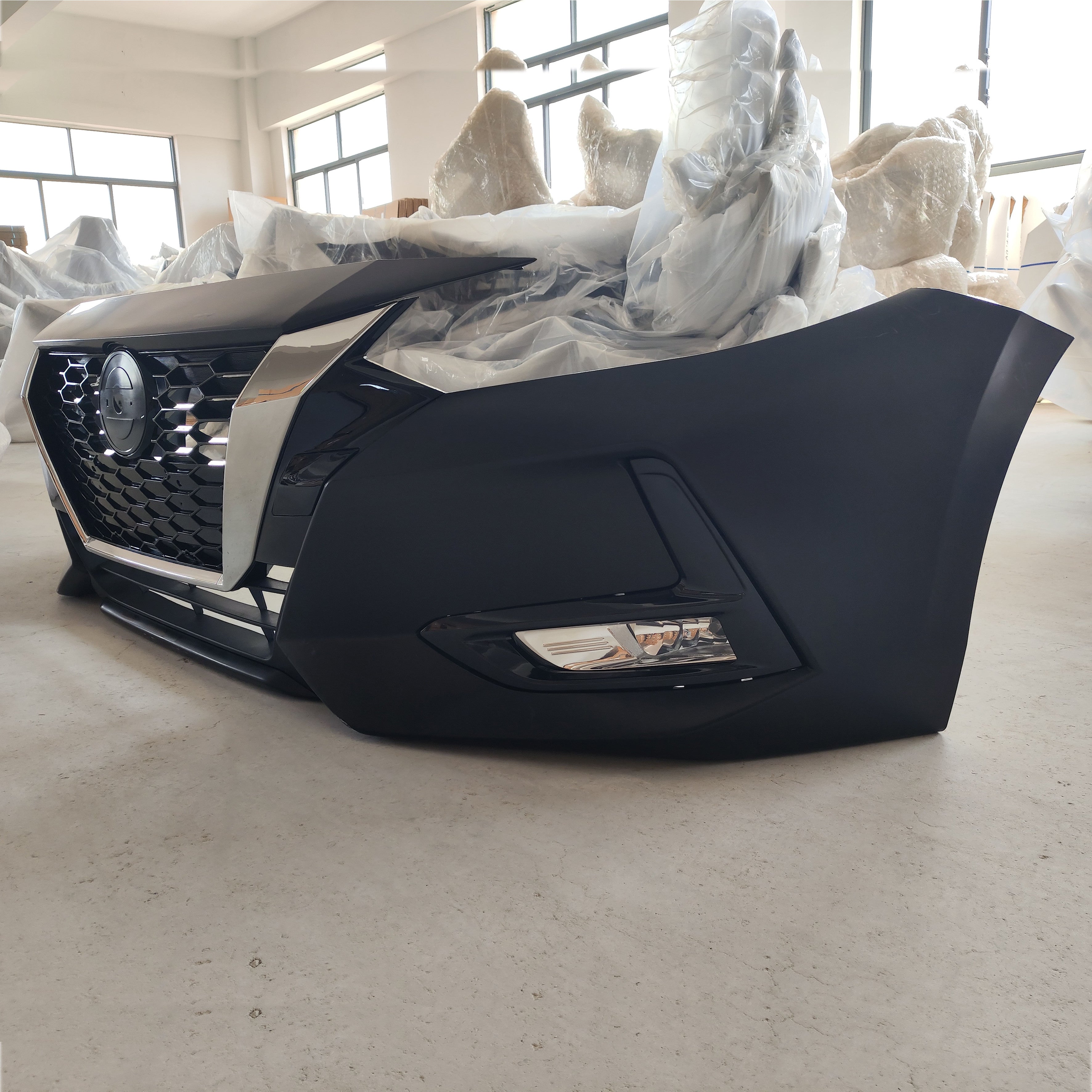 For 2020 2021 2022 2023 Nissan Sentra Front Bumper with Grille and Fog Lights Assembly Set