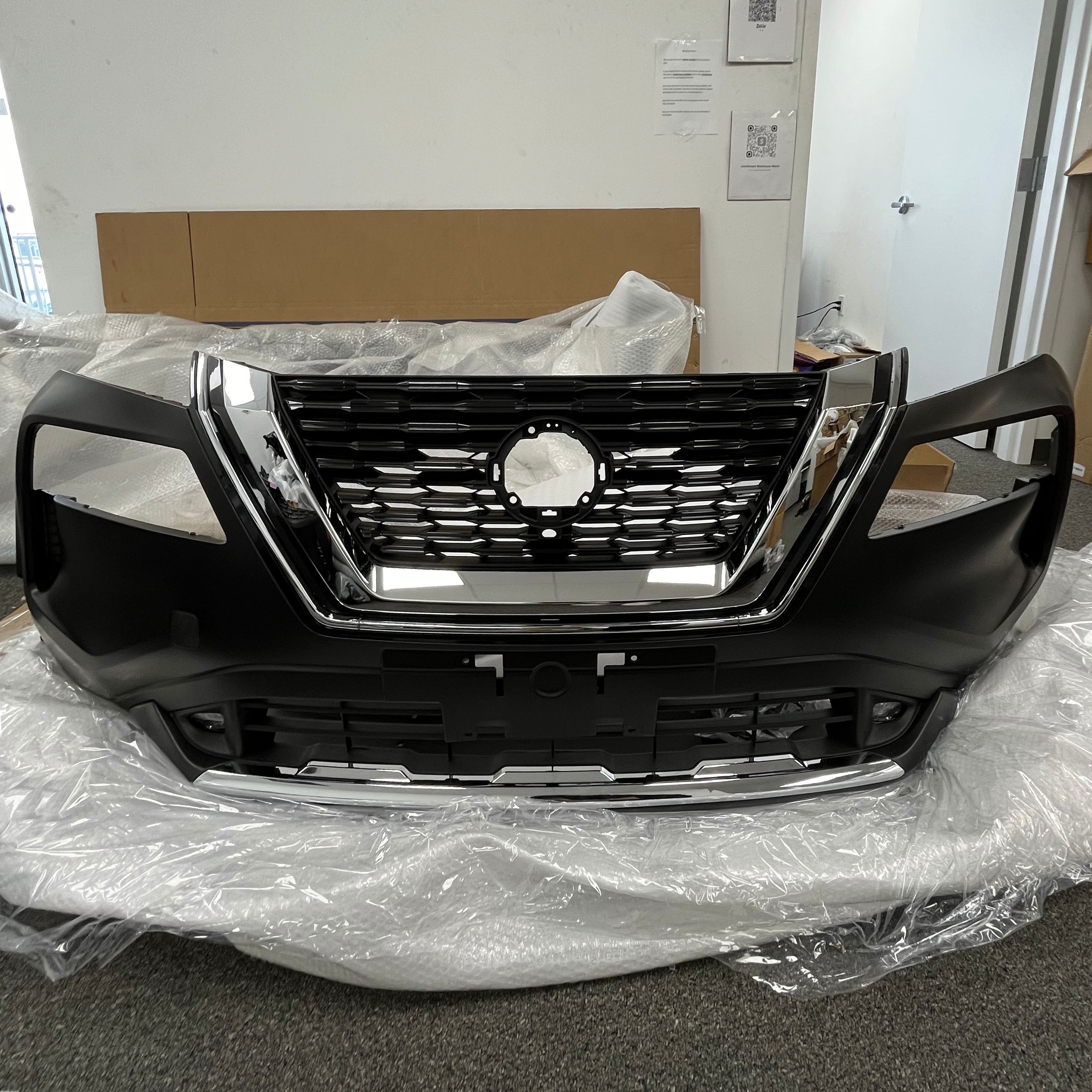 For 2021 2022 2023 Nissan Rogue Front Bumper Grille Grill Assembly Set Primed Factory