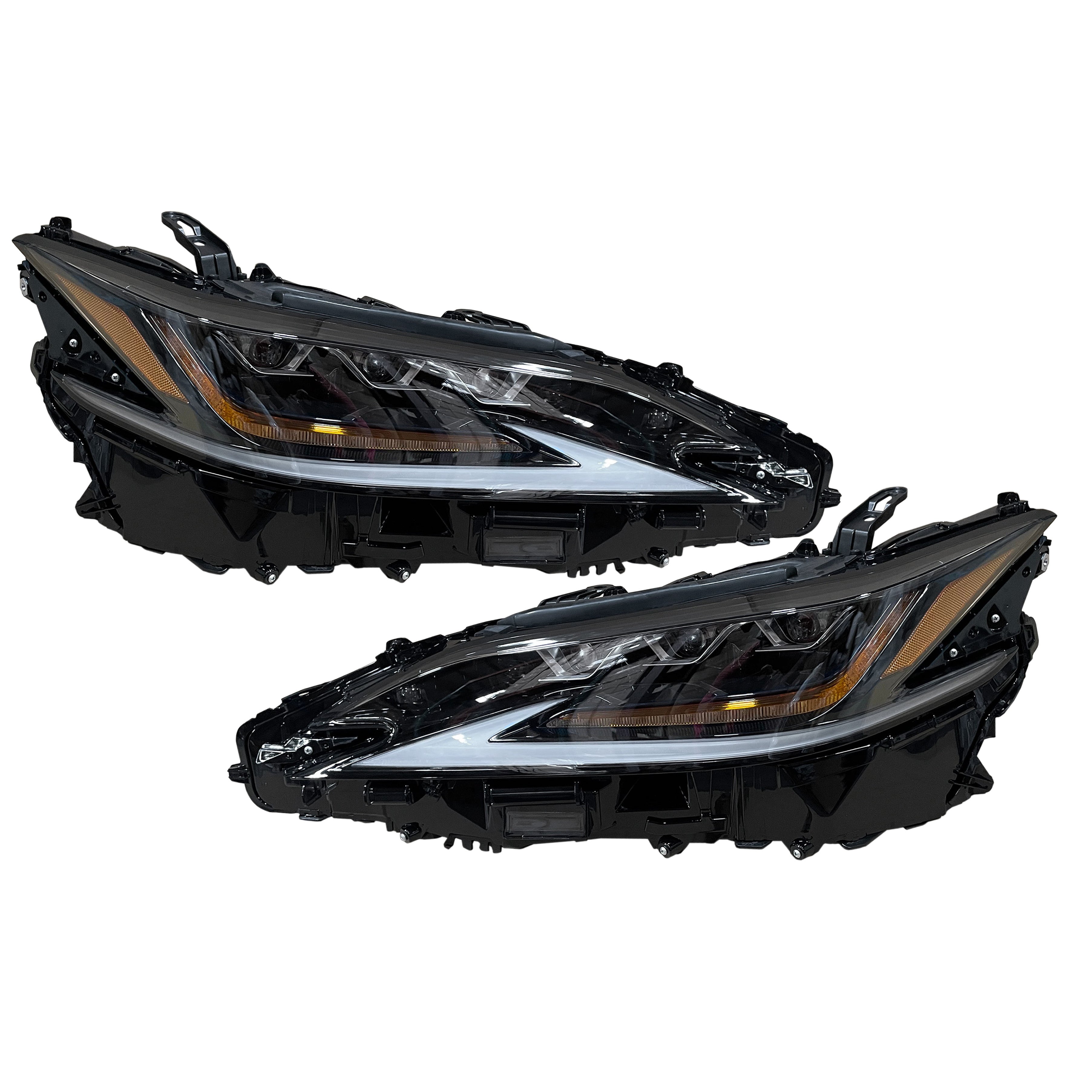 For 2019 2020 2021 2022 Lexus ES300H ES350 LED Triple Lamp Headlight Left Right Driver Passenger Pair Set 2Pcs