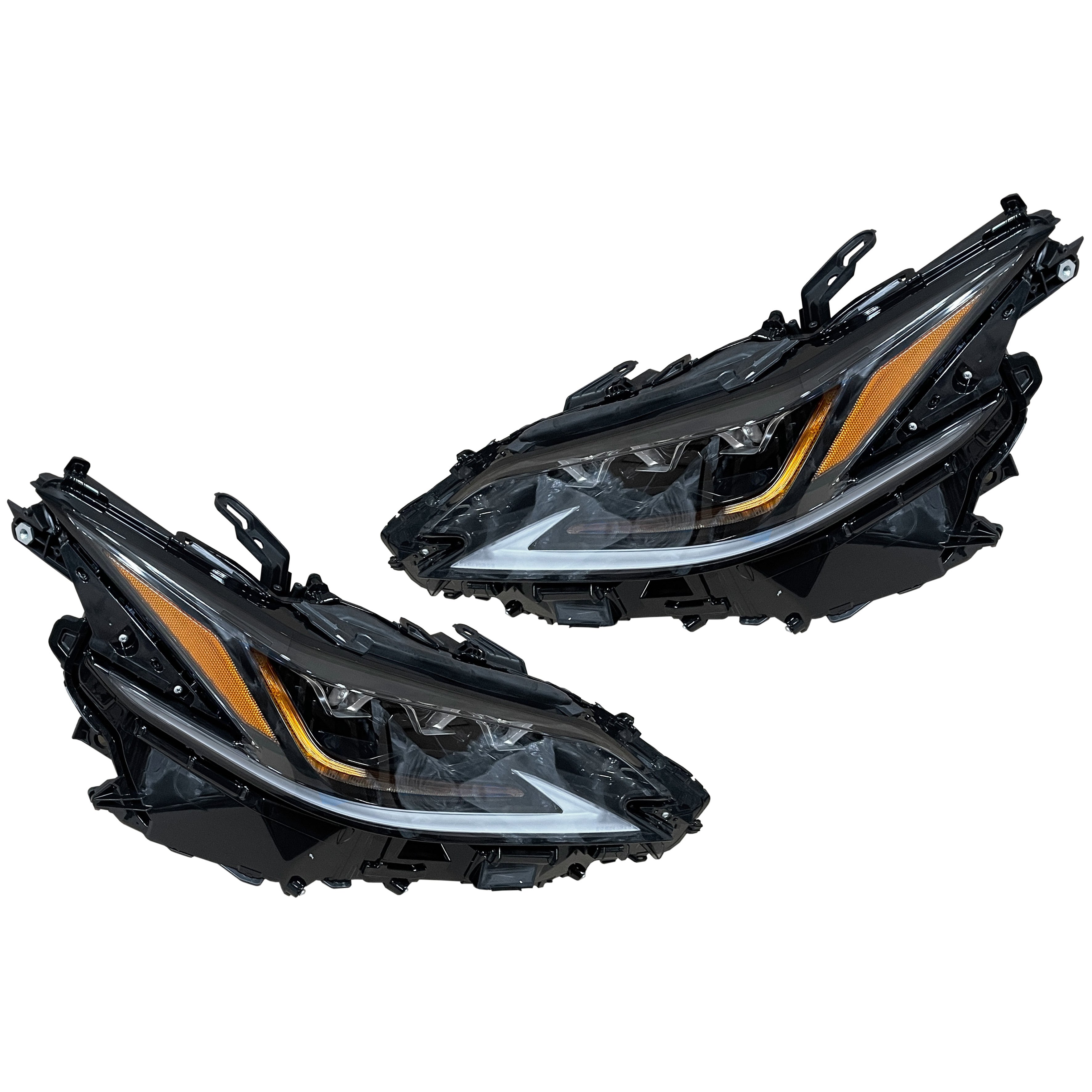 For 2019 2020 2021 2022 Lexus ES300H ES350 LED Triple Lamp Headlight Left Right Driver Passenger Pair Set 2Pcs