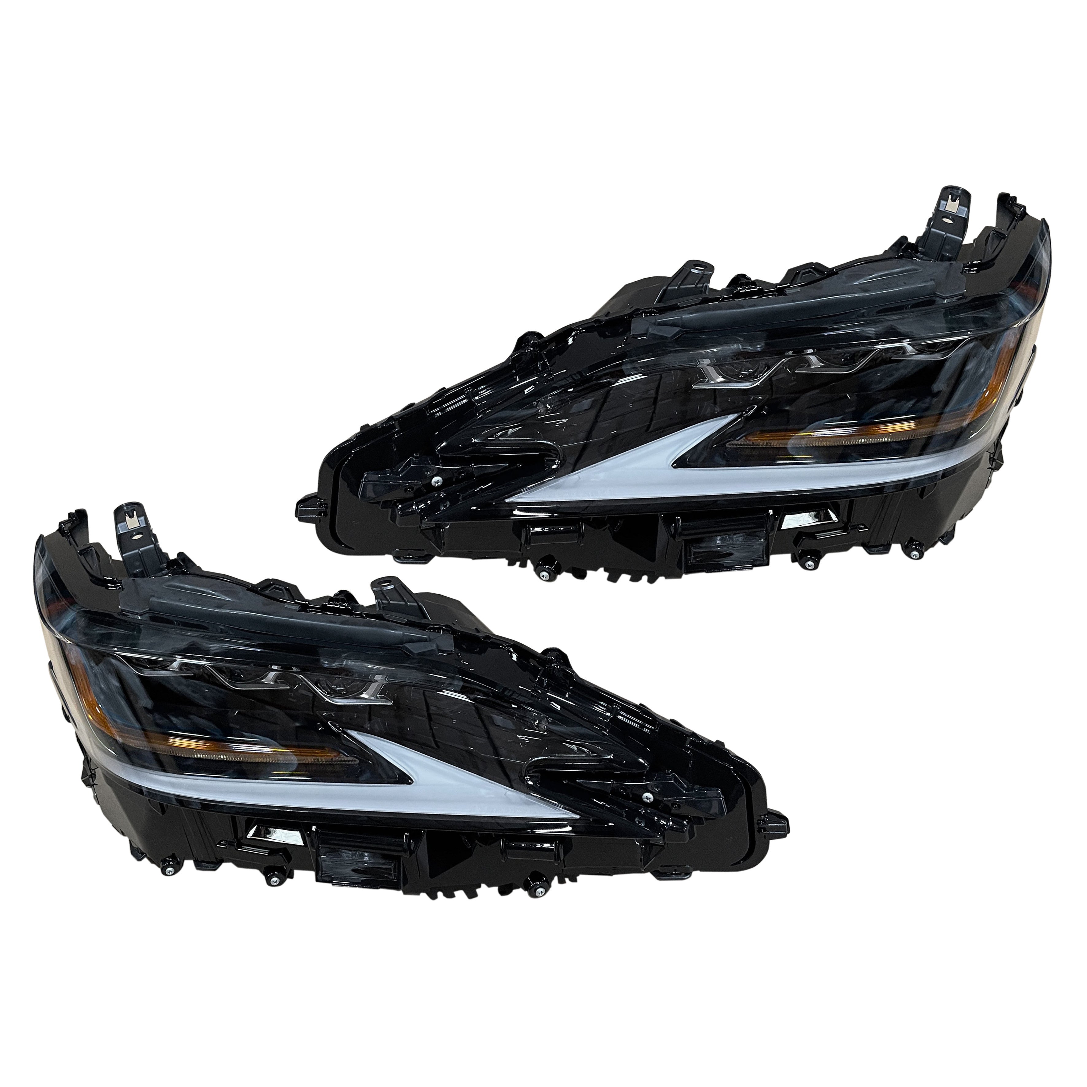 For 2019 2020 2021 2022 Lexus ES300H ES350 LED Triple Lamp Headlight Left Right Driver Passenger Pair Set 2Pcs