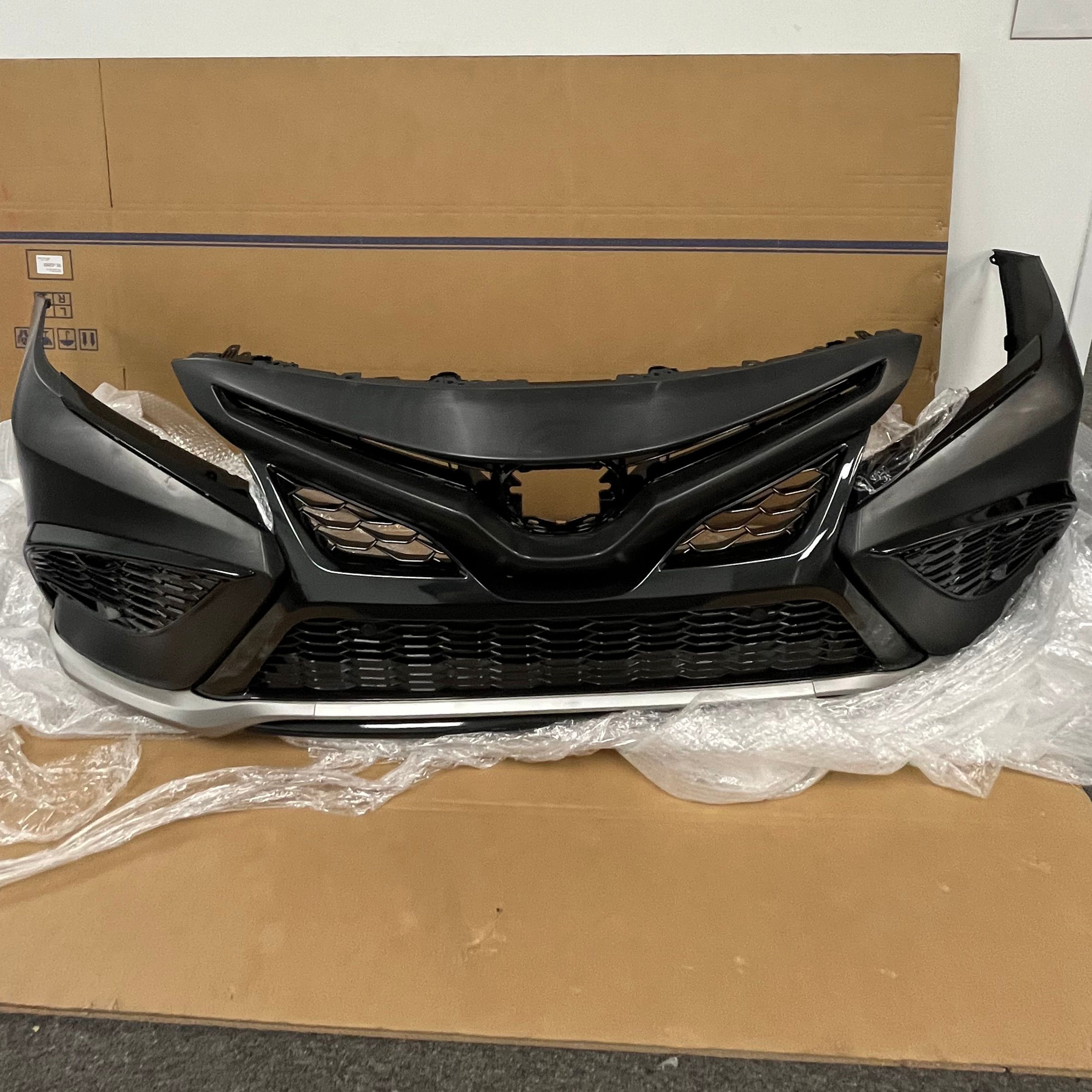 For 2021 2022 2023 2024 Toyota Camry SE Front Bumper Cover Fascia with Grilles Set Assembly