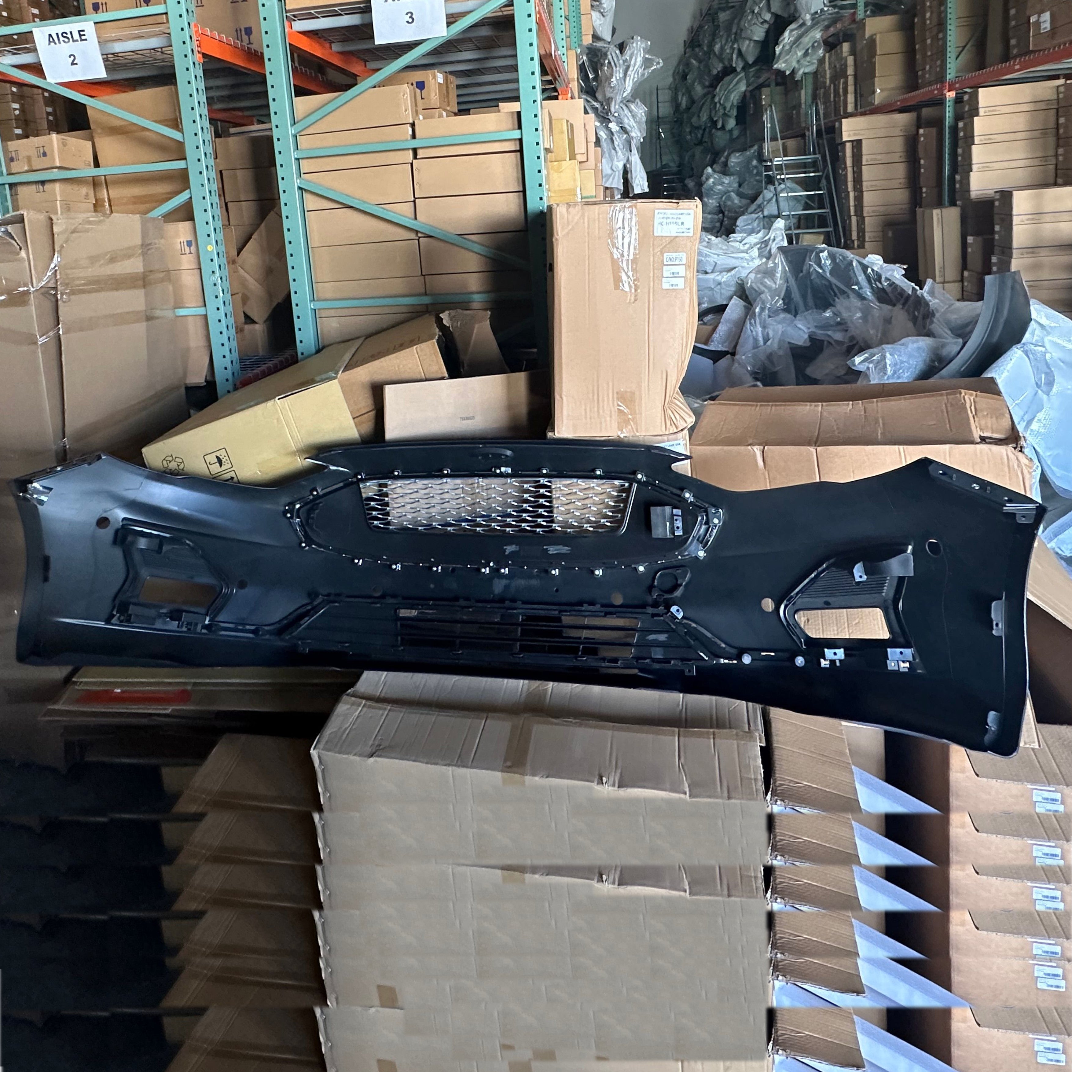 For 2019 2020 Ford Fusion Front Bumper Assembly Set w/Sensor Hole Honeycomb Style