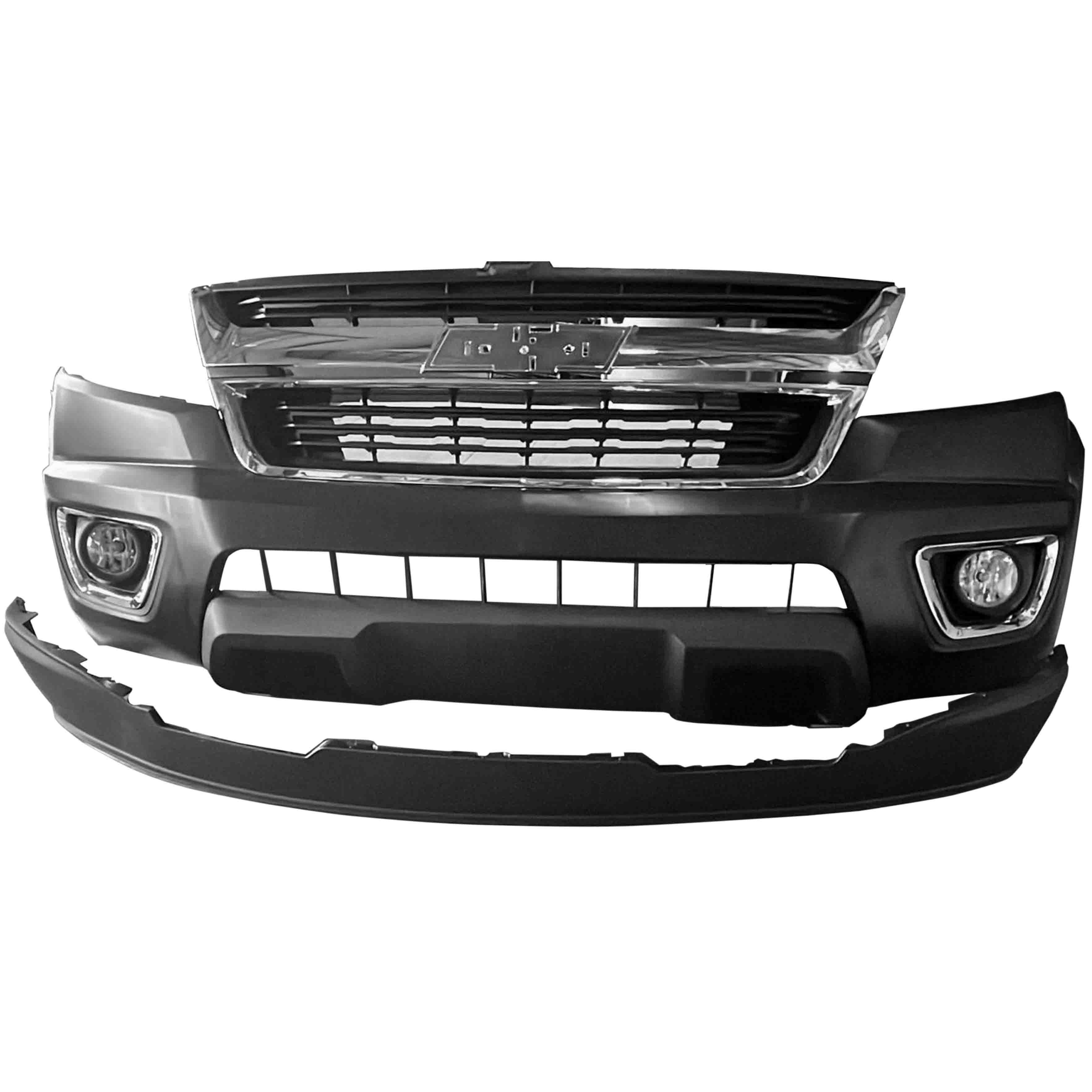 For 2015 2016 2017 2018 2019 2020 2021 Chevy Colorado Front Bumper Cover Fascia Grille Fog Assembly Set