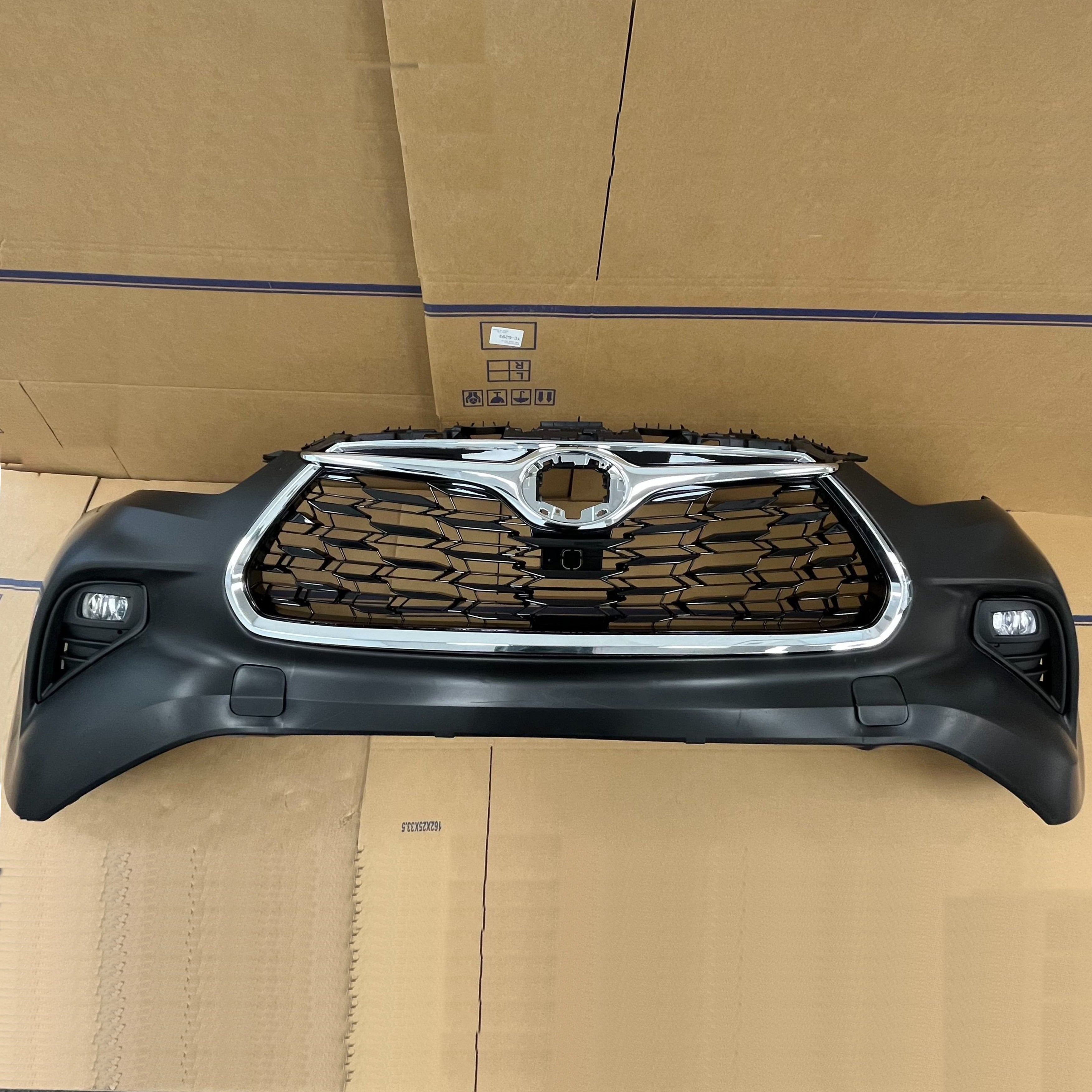 For 2020 2021 2022 2023 Toyota Highlander Front Bumper Cover Fascia with Grille Assembly Set