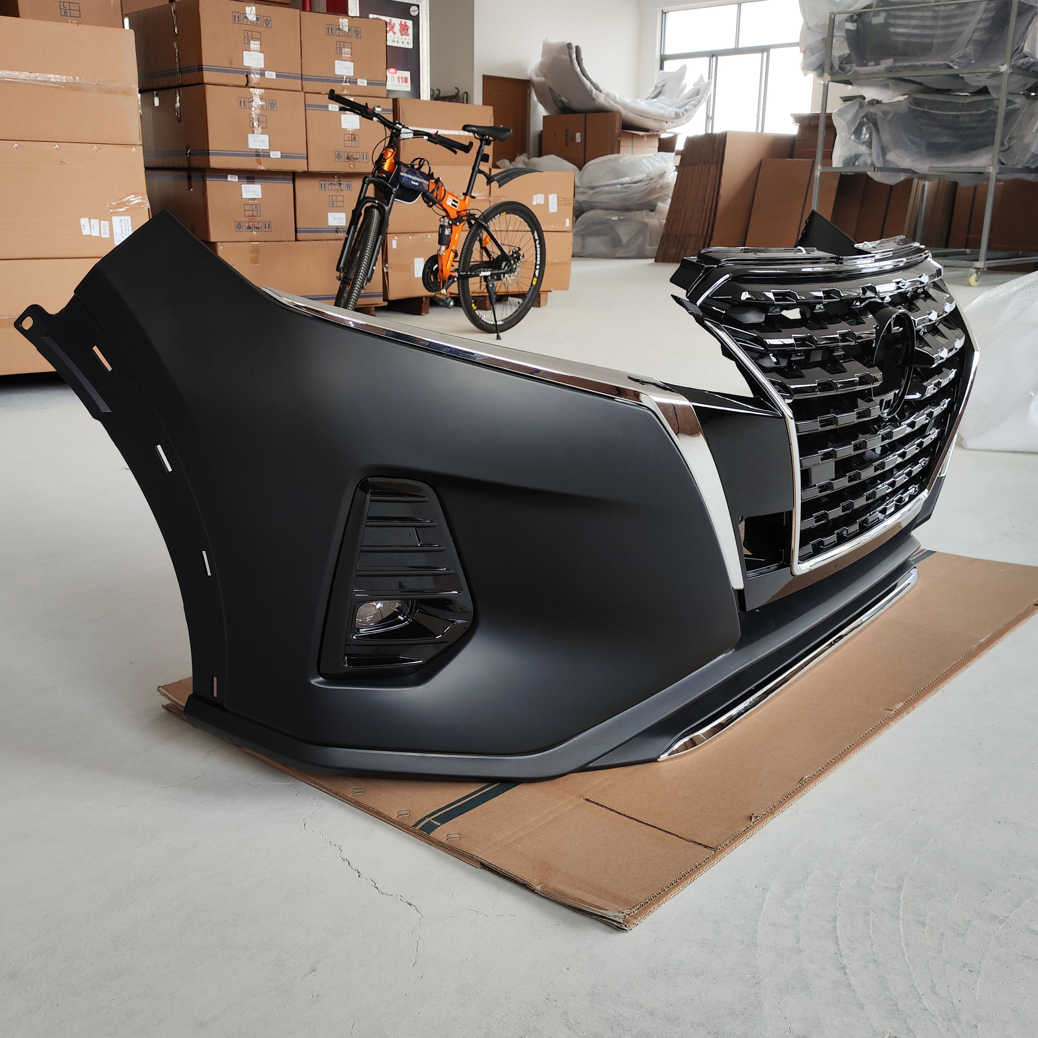 For 2021 2022 2023 2024 Nissan Kicks Front Bumper Upper Lower Grille with Fog Assembly Set