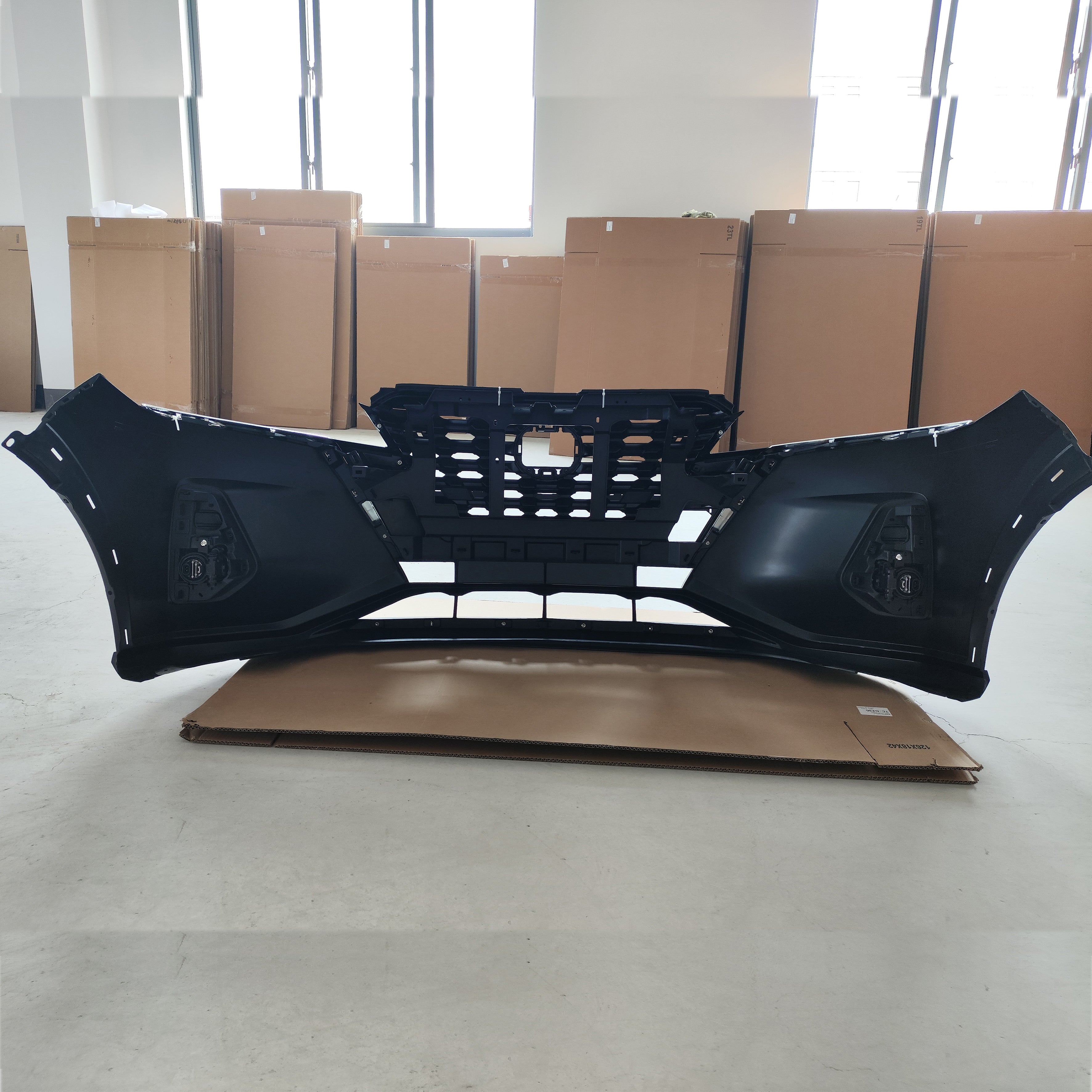 For 2021 2022 2023 2024 Nissan Kicks Front Bumper Upper Lower Grille with Fog Assembly Set