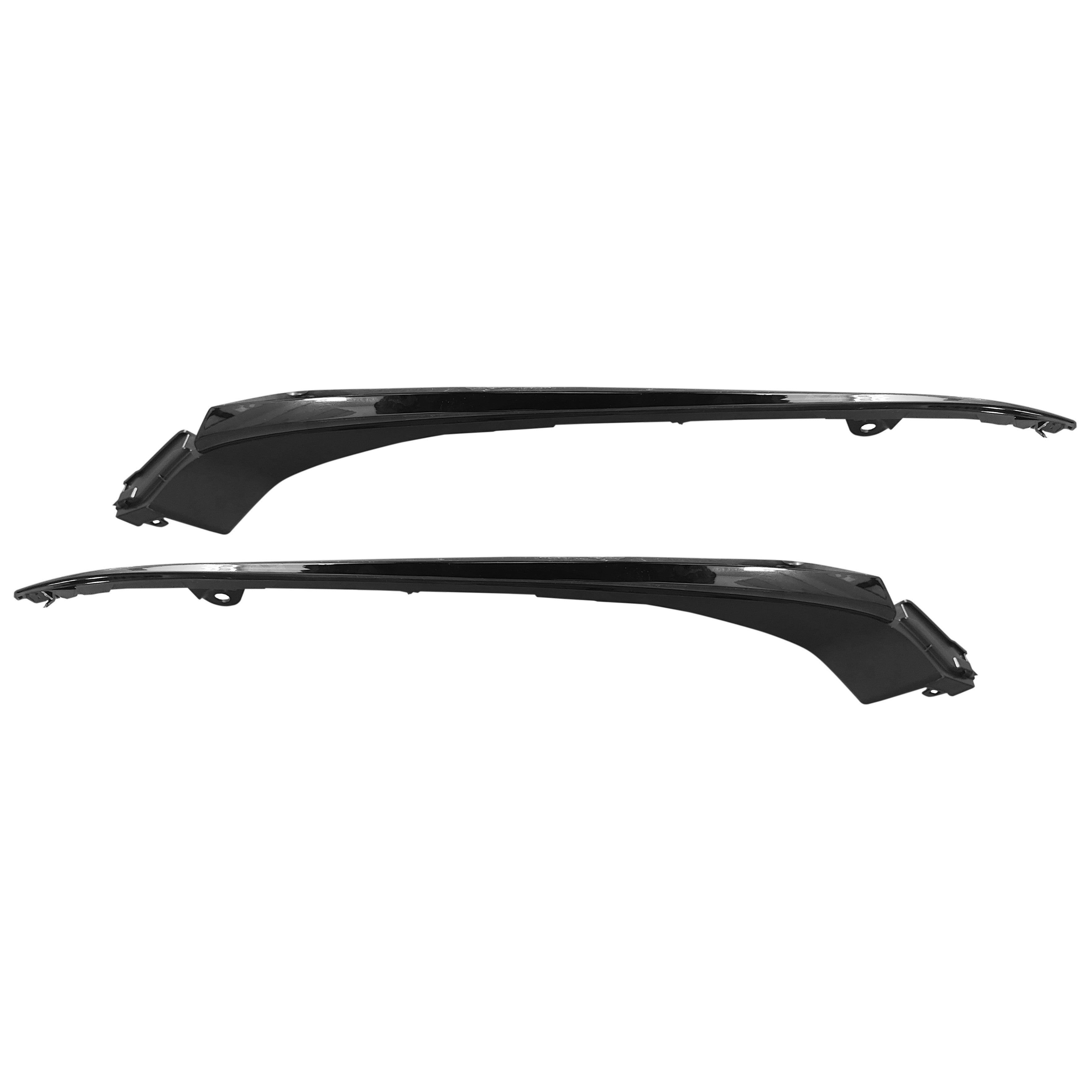 For 2021 2022 Honda Accord Front Headlight Brow Driver Passenger Left Right Side Pair Set Black 2Pcs