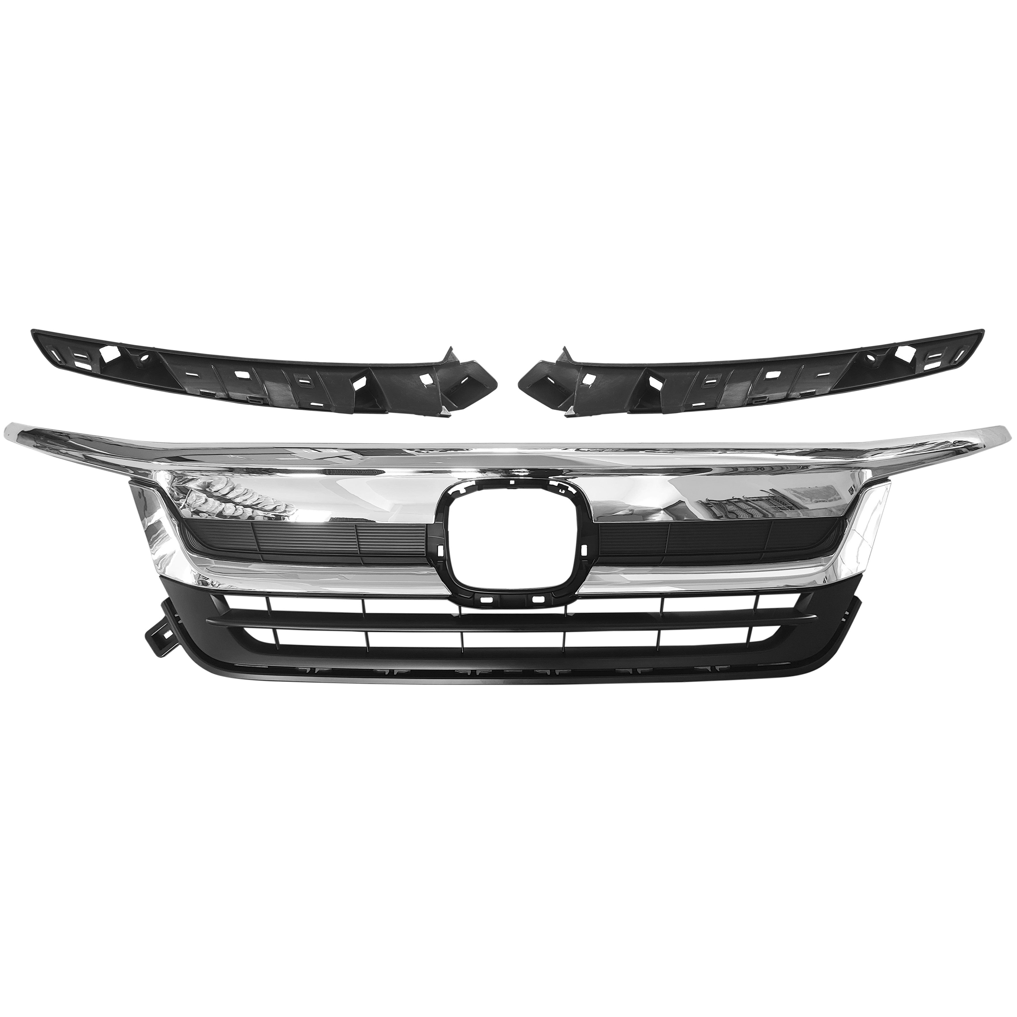 For 2019 2020 2021 2022 Honda Pilot Front Upper Grille with Molding Trim Chrome Finish Factory