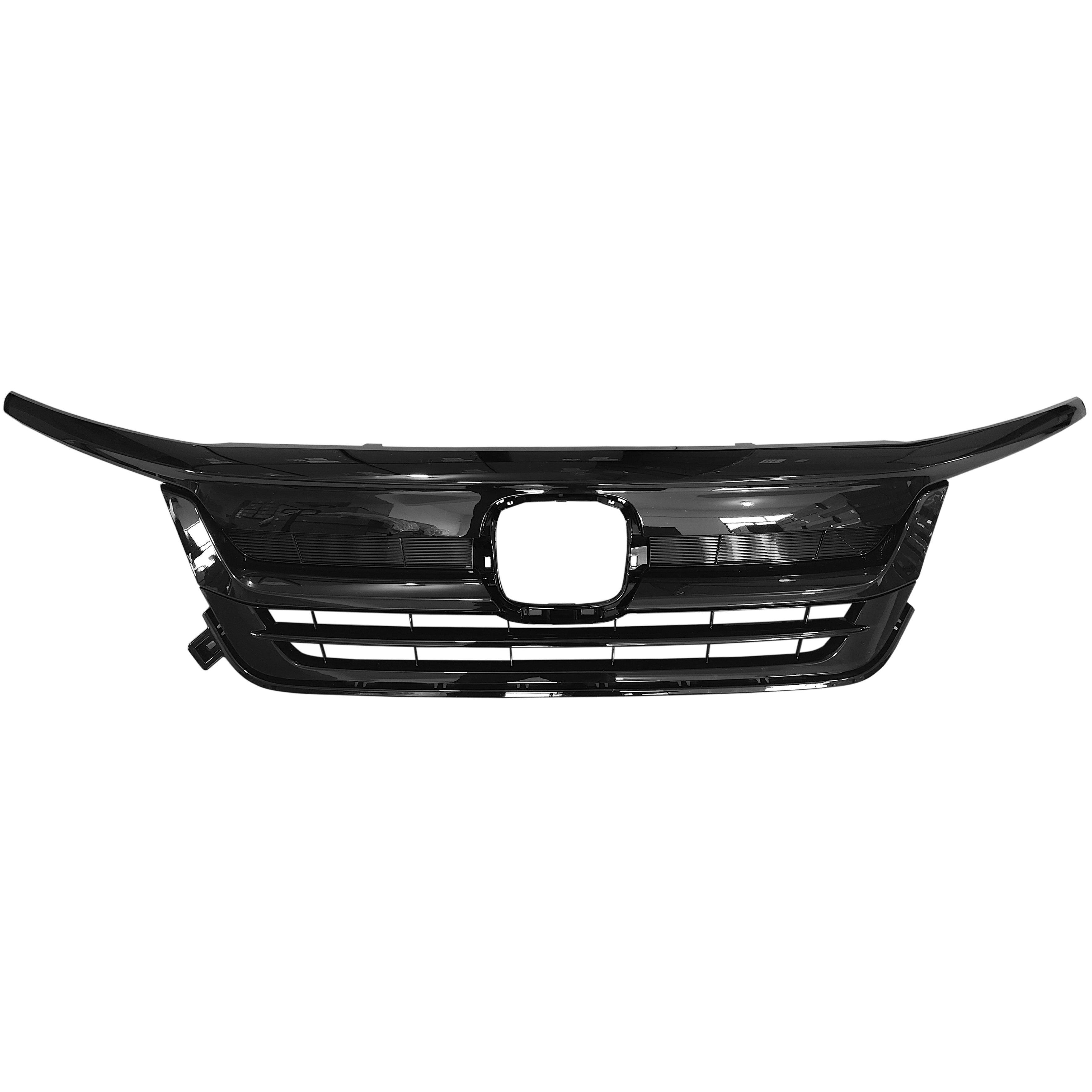 For 2019 2020 2021 2022 Honda Pilot Front Upper Grille Grill with Molding Trim Black Finish