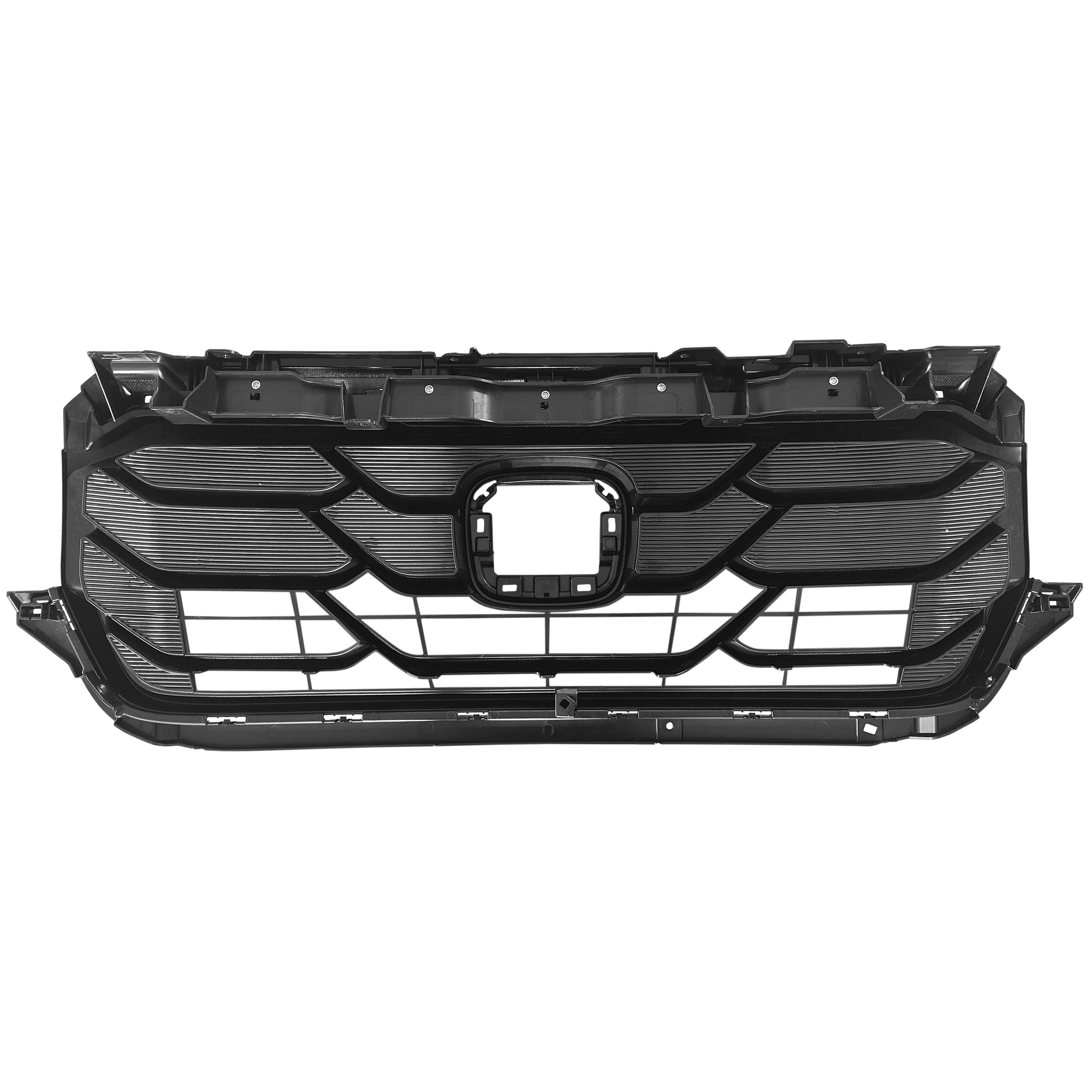 For 2021 2022 2023 2024 Honda Ridgeline Passport Front Upper Grille with Trim Grill Black Finish 2Pcs