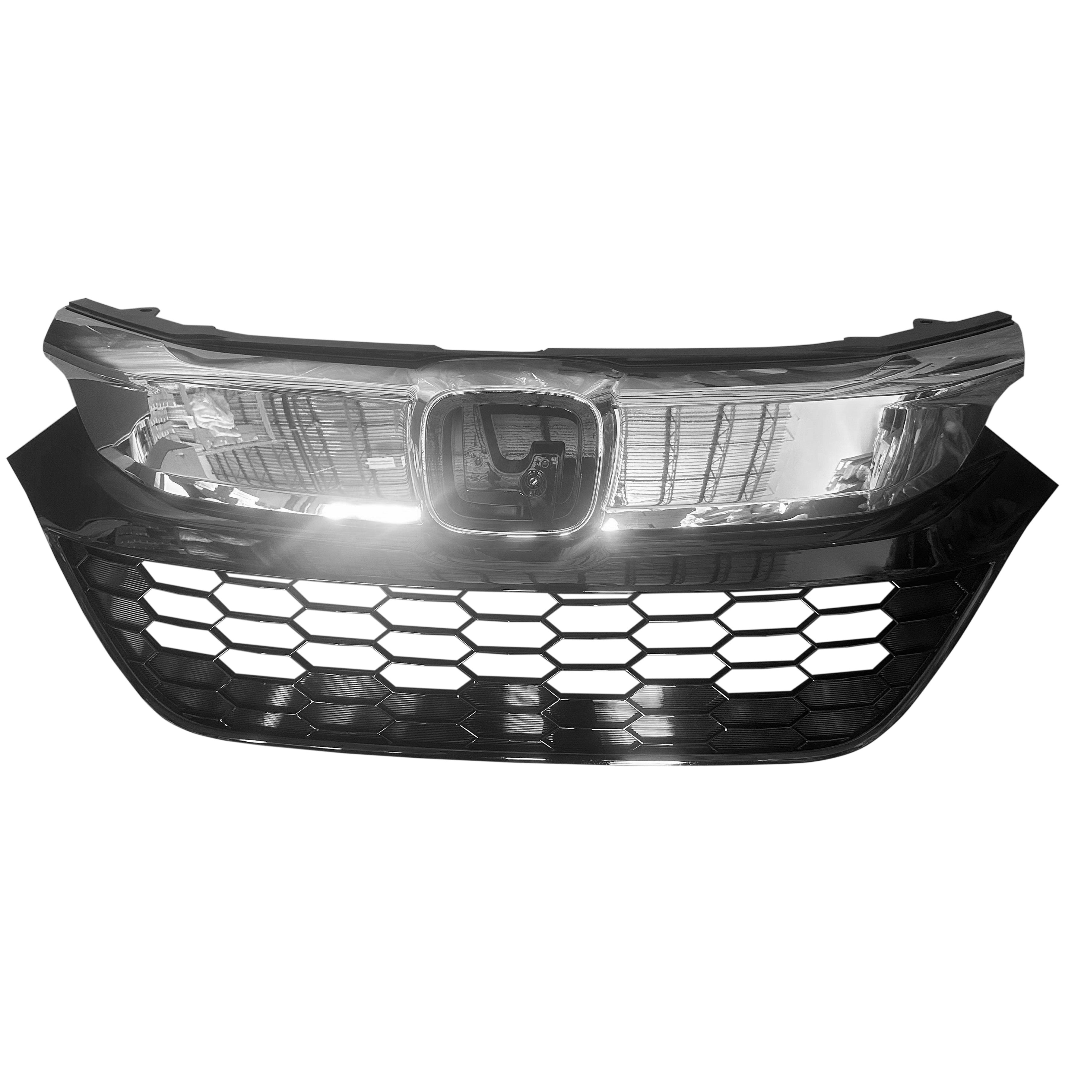 For 2019 2020 2021 2022 Honda HRV HR-V Front Bumper Upper Grille Honeycomb Grill Black & Chrome
