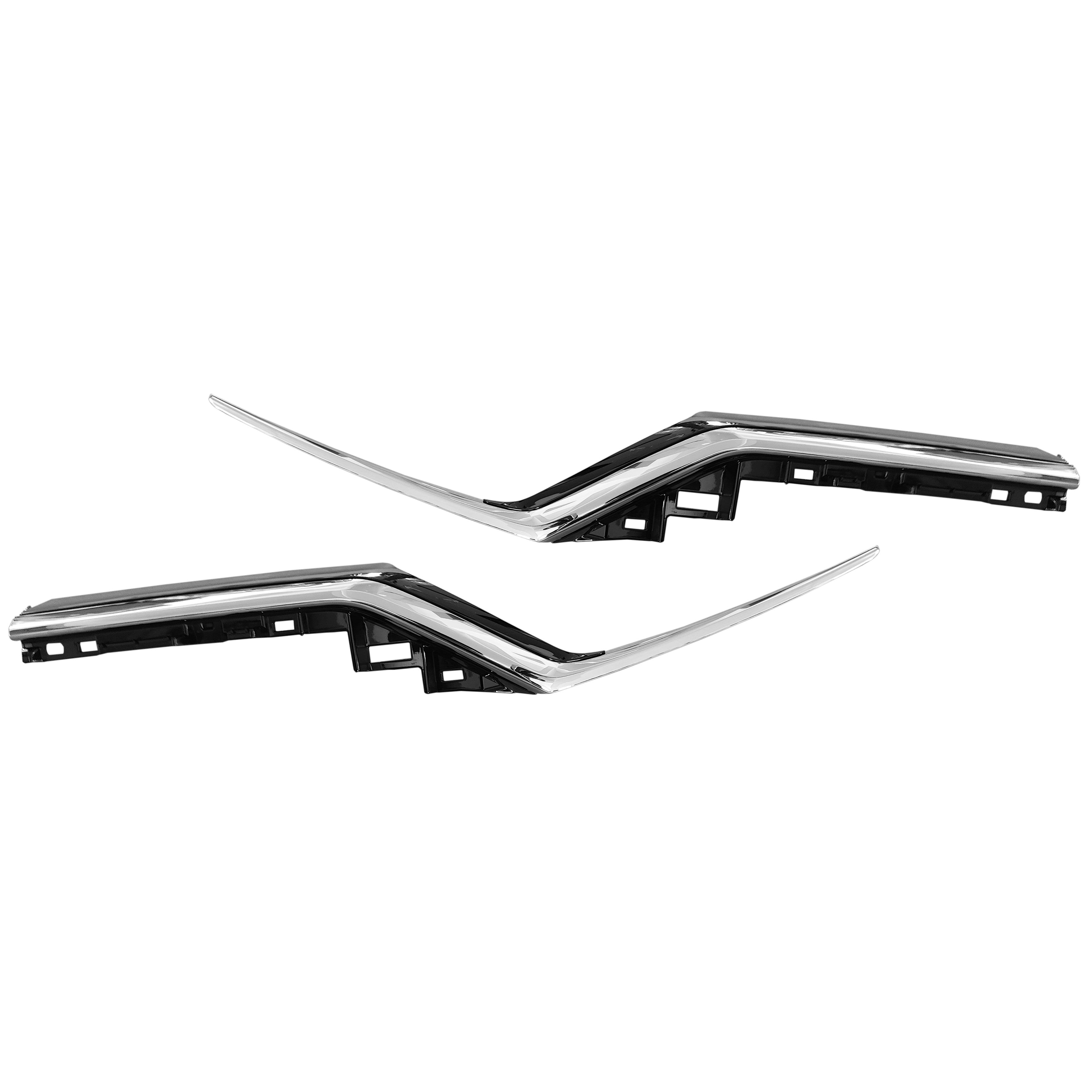 For 2017 2018 2019 2020 2021 2022 Honda CRV CR-V Front Headlight Brow Dark Chrome Left Right Driver Passenger Pair Set 2Pcs