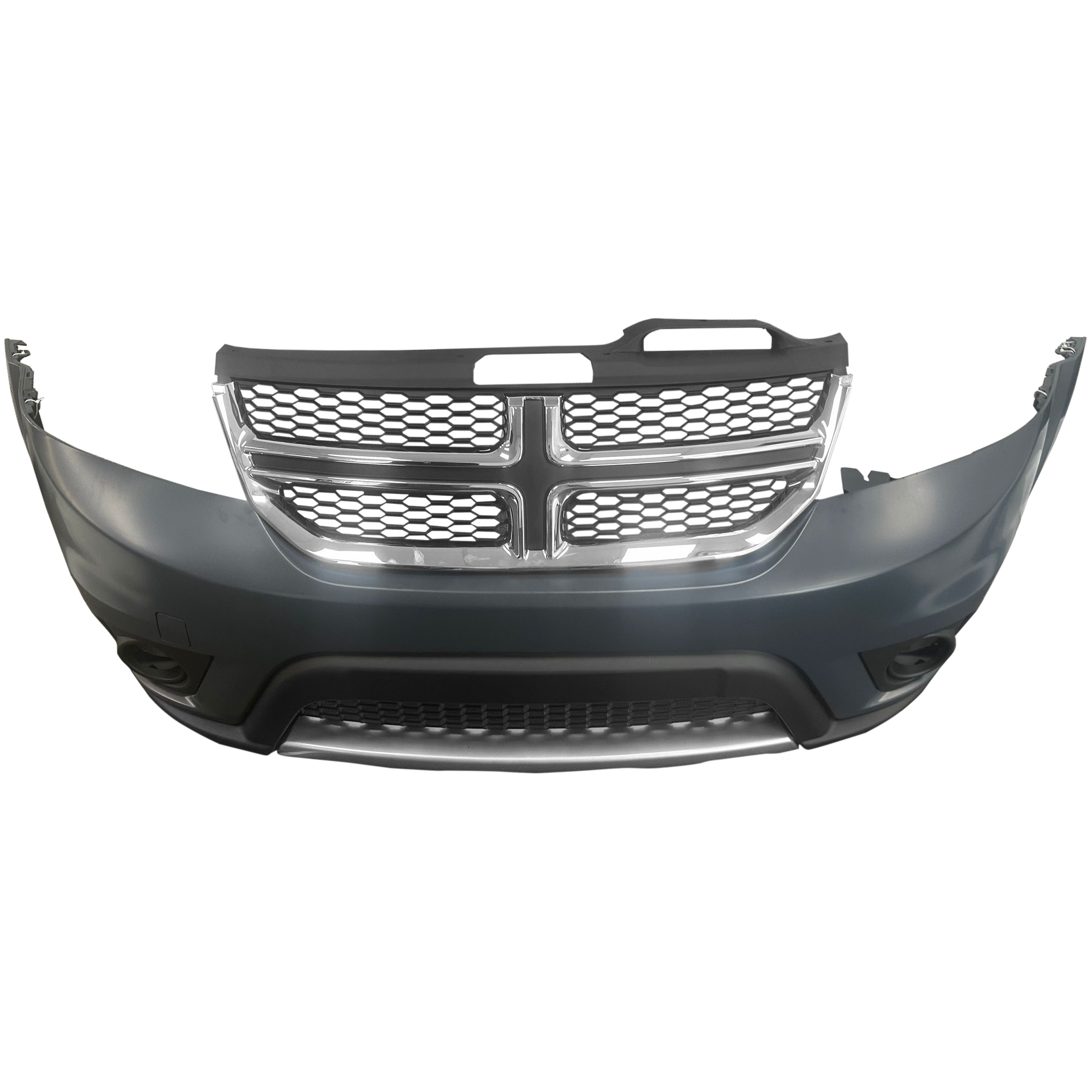 For 2011 2012 2013 2014 2015 2016 2017 2018 2019 Dodge Journey Front Bumper Cover Fascia with Grille Assembly Set
